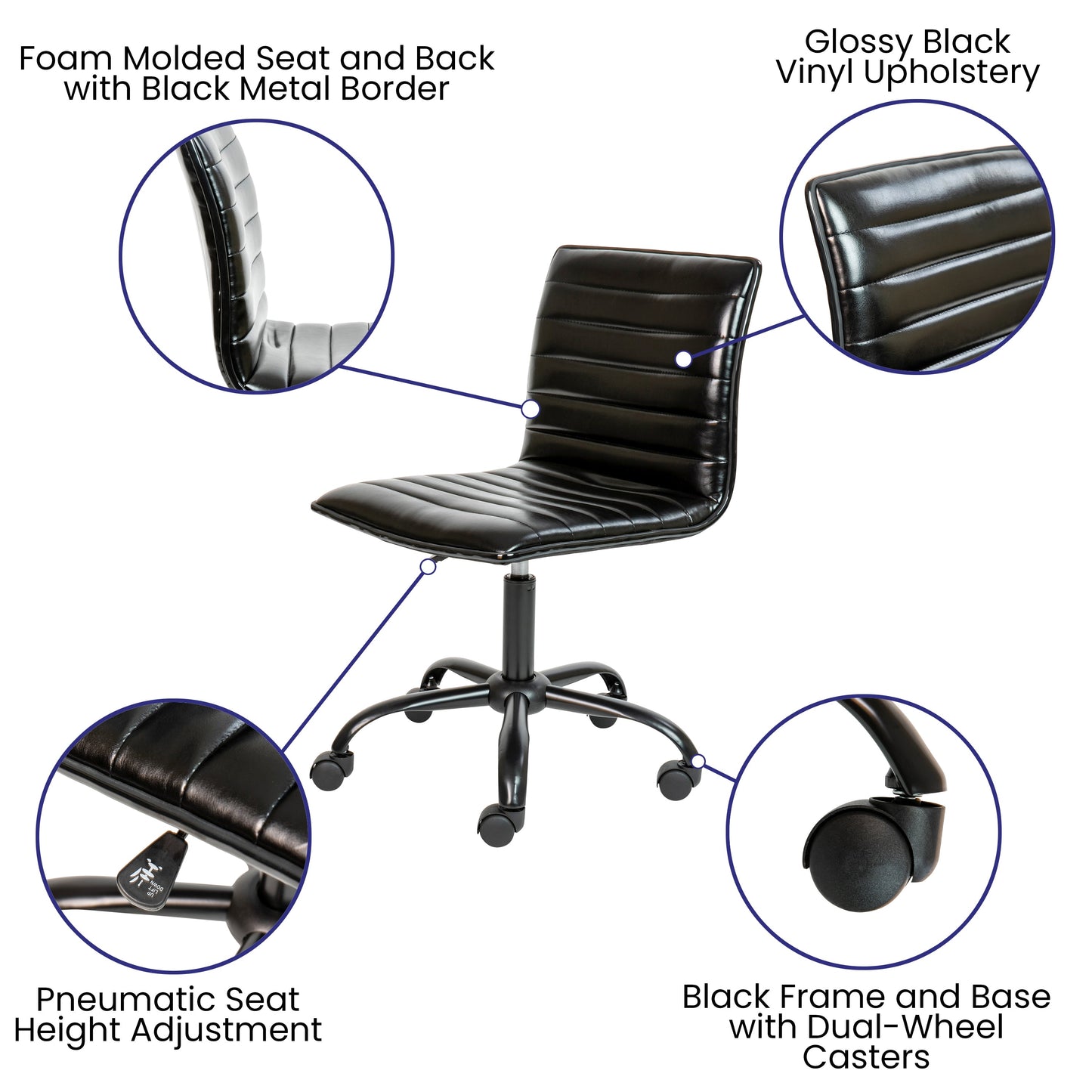 Low Back Task Chair and Ribbed Task Office Chair Collection