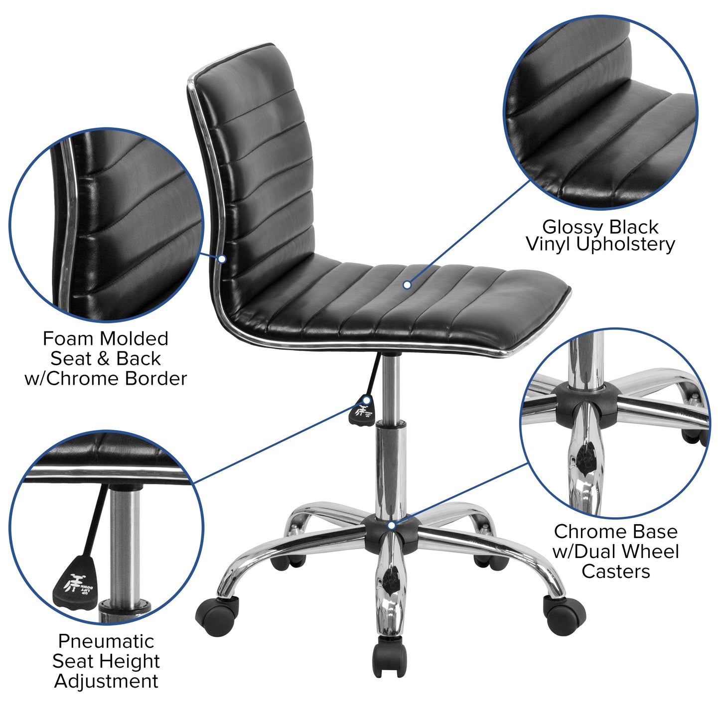 Low Back Task Chair and Ribbed Task Office Chair Collection