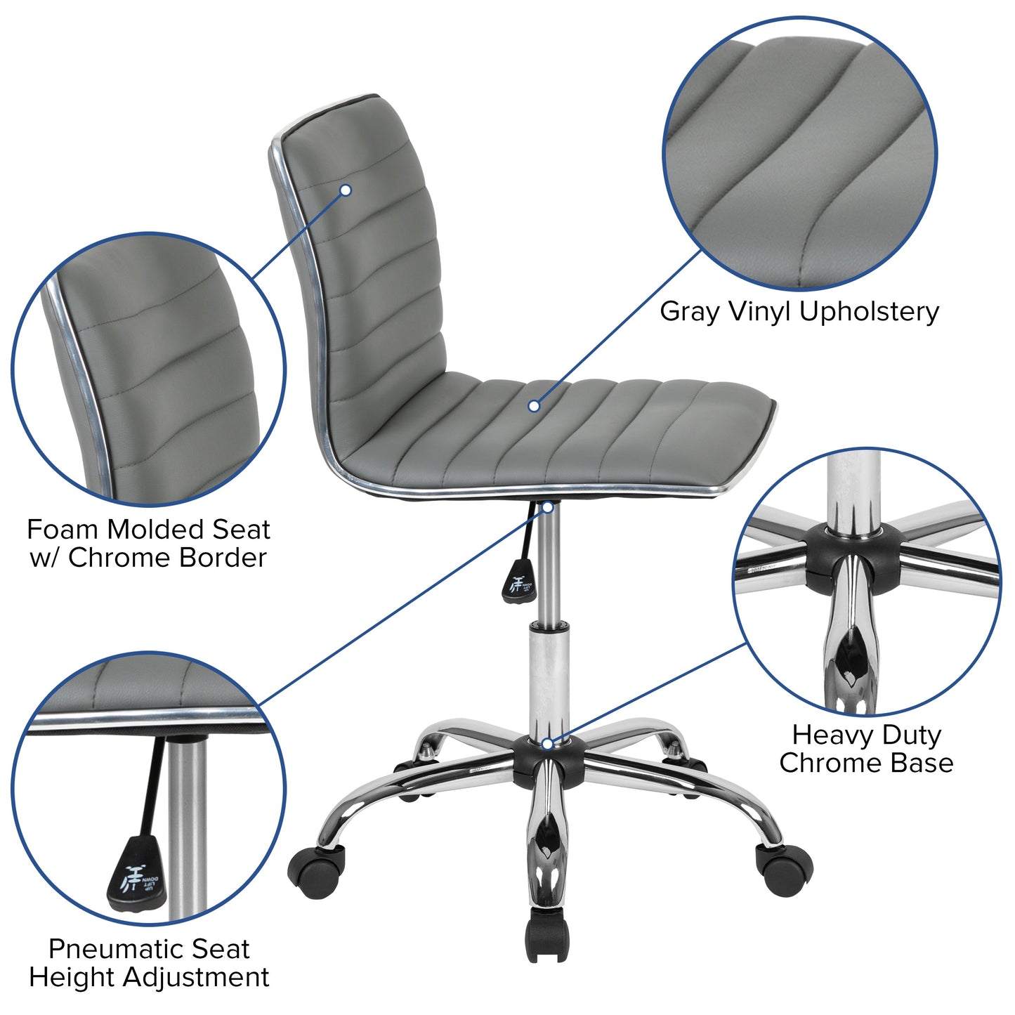 Low Back Task Chair and Ribbed Task Office Chair Collection