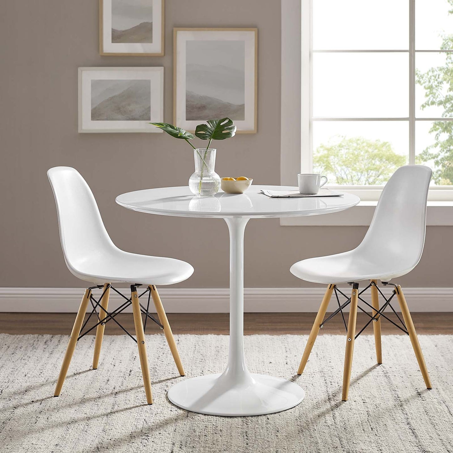 Lippa 36" Artificial Marble and Wood Dining Table Collection