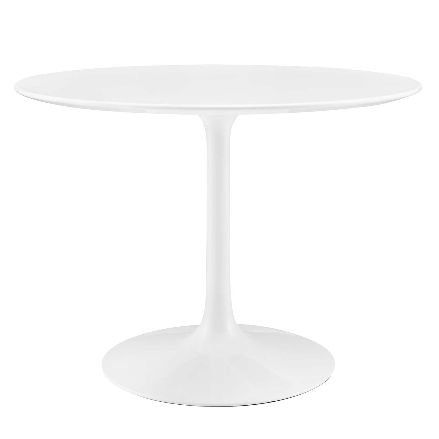 Lippa Round Dining Table with Wood and Marble Top in White