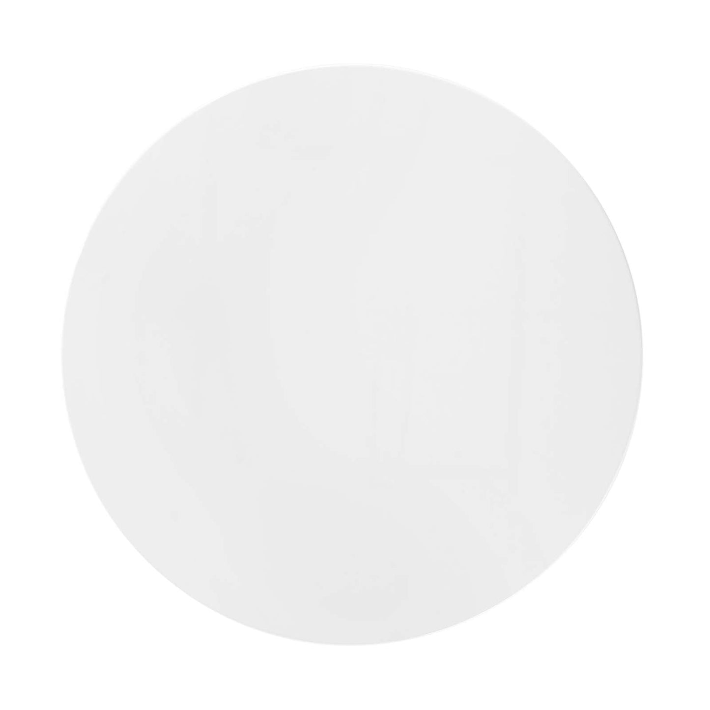 Lippa Round Dining Table with Wood and Marble Top in White