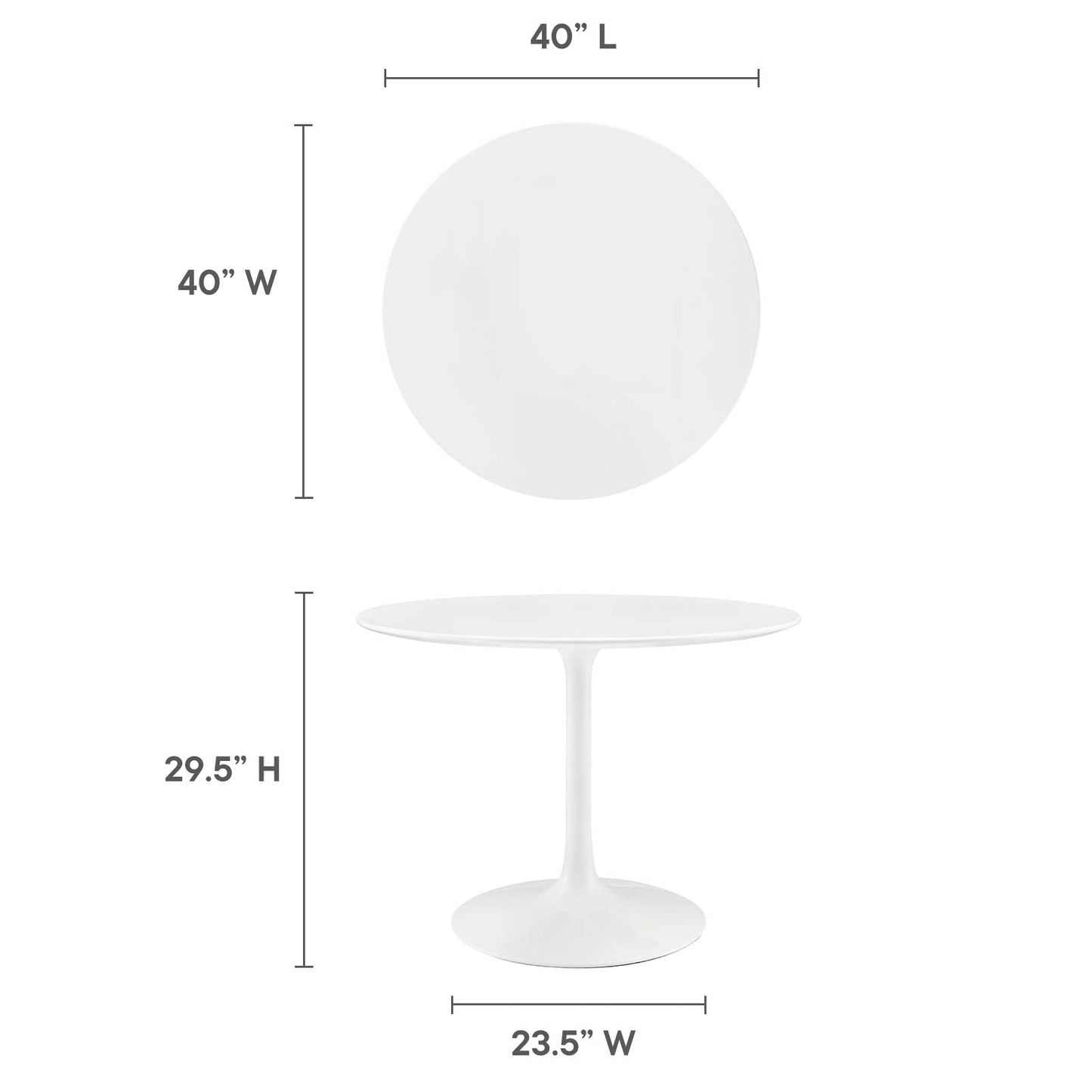 Lippa 40" Round Wood and Artificial Marble Dining Table