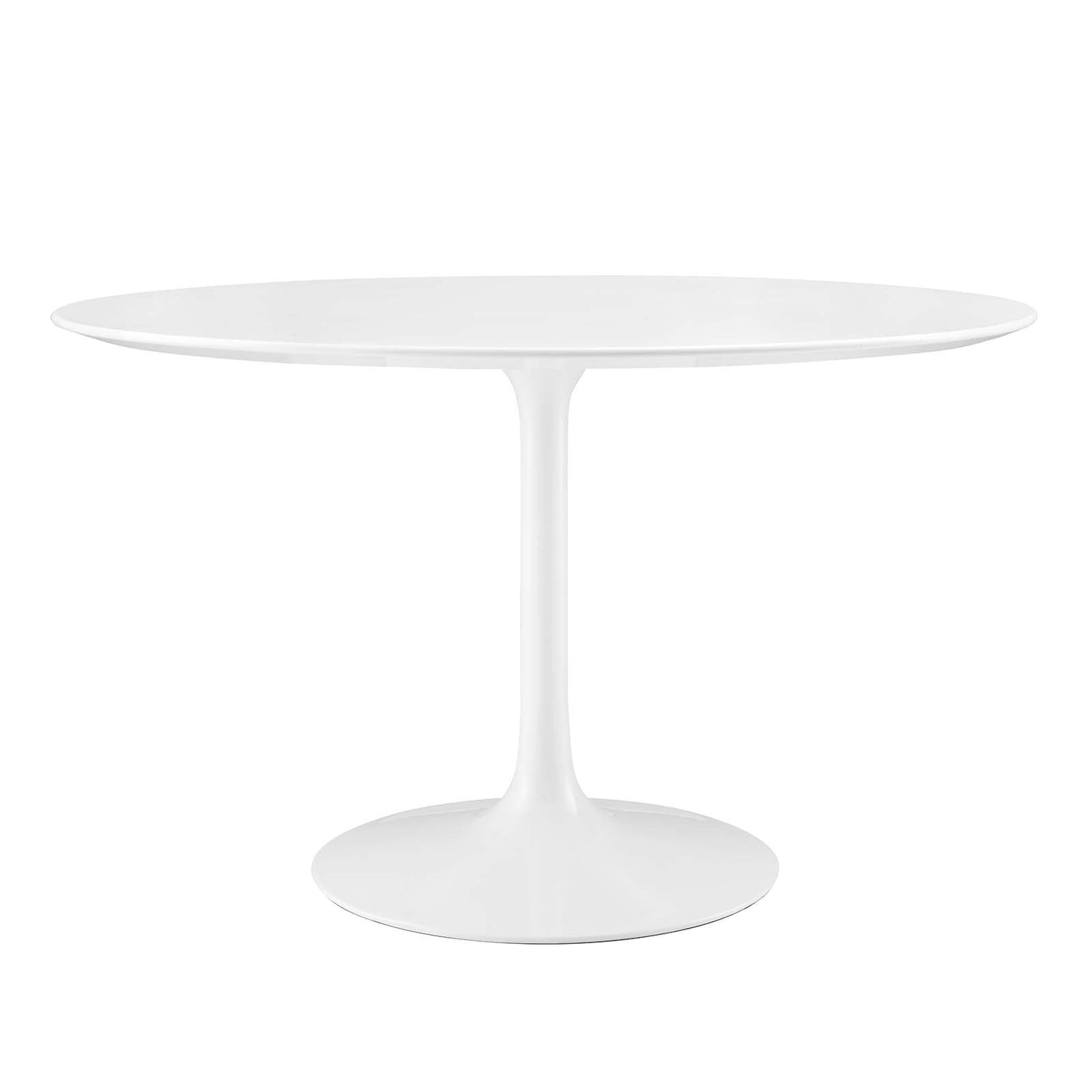 Lippa Round Dining Table with Wood and Marble Top in White