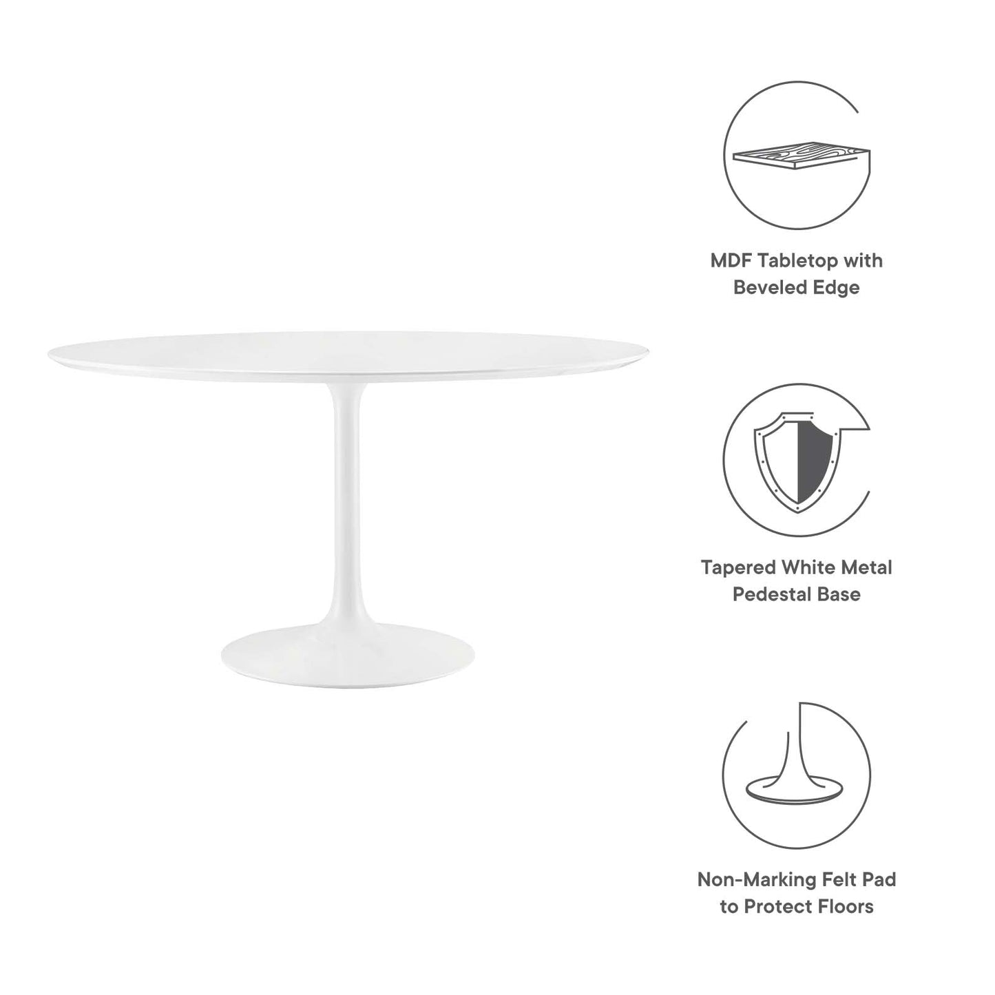 Lippa 54" Round Dining Table - Artificial Marble & Wood Options