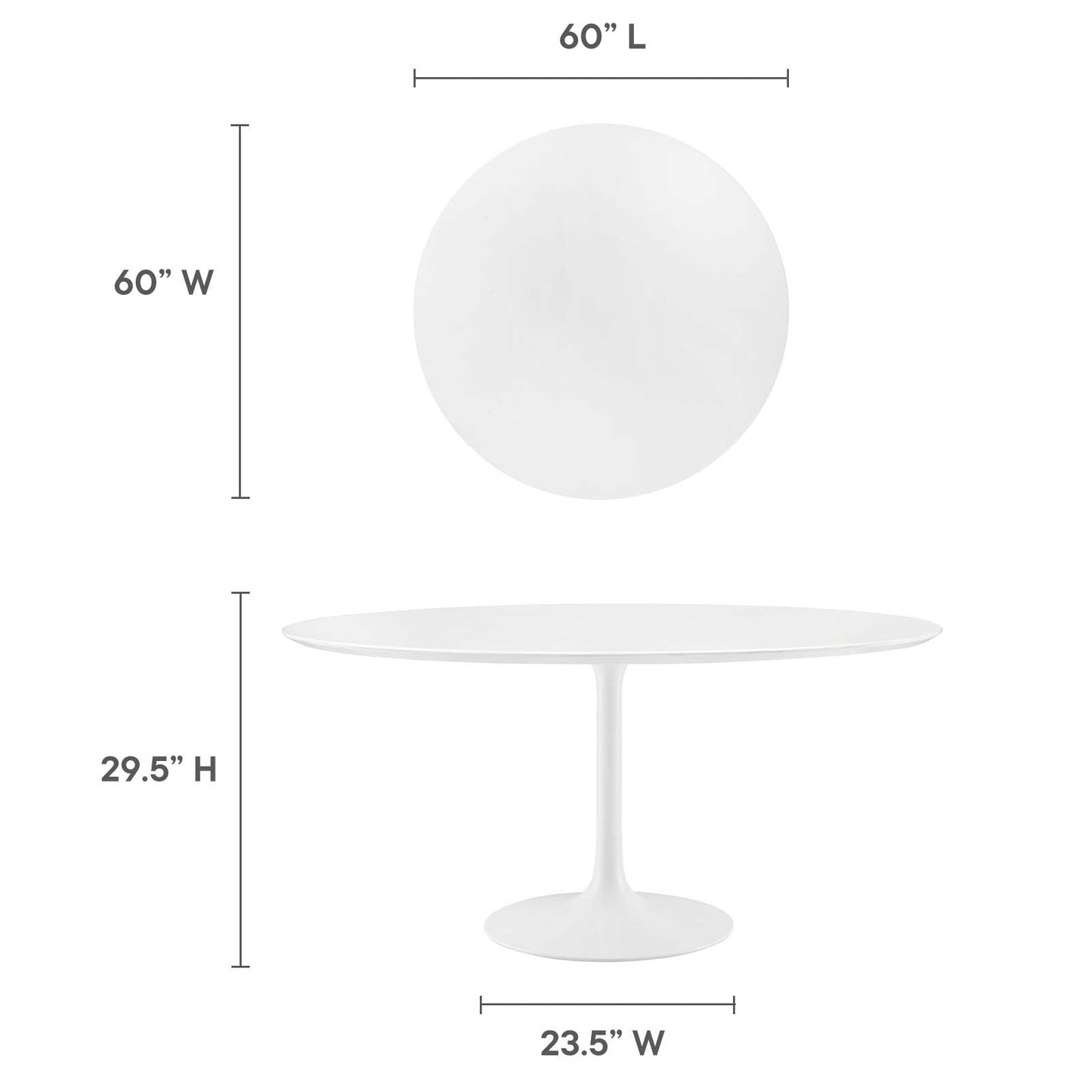 Lippa 60" Round Wood Dining Table - Gold and White, Natural Finishes