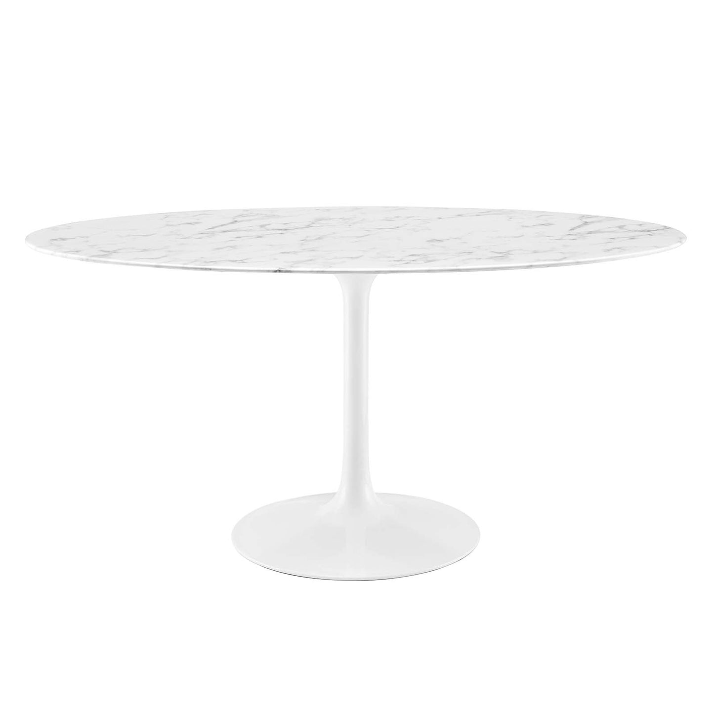 Lippa 60" Oval Dining Table with Artificial Marble and Wood Top