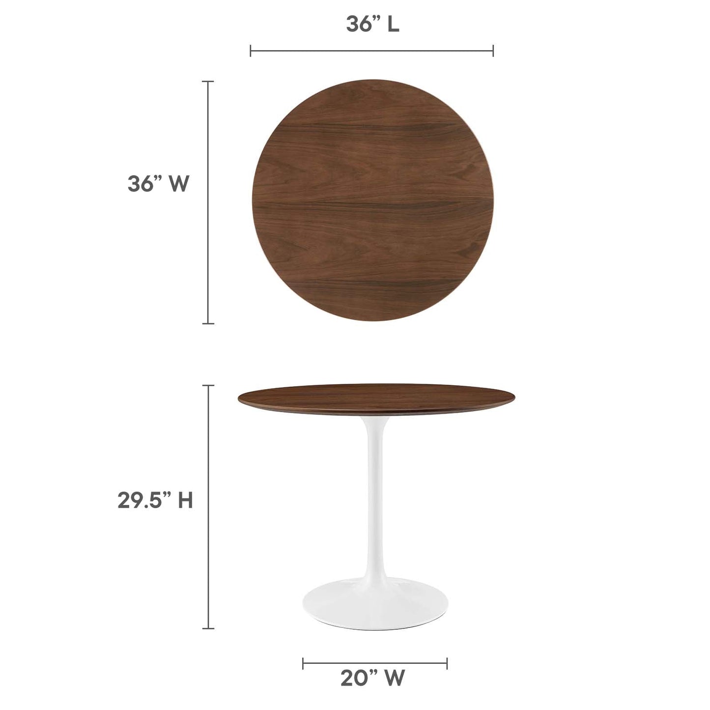 Lippa 36" Artificial Marble and Wood Dining Table Collection