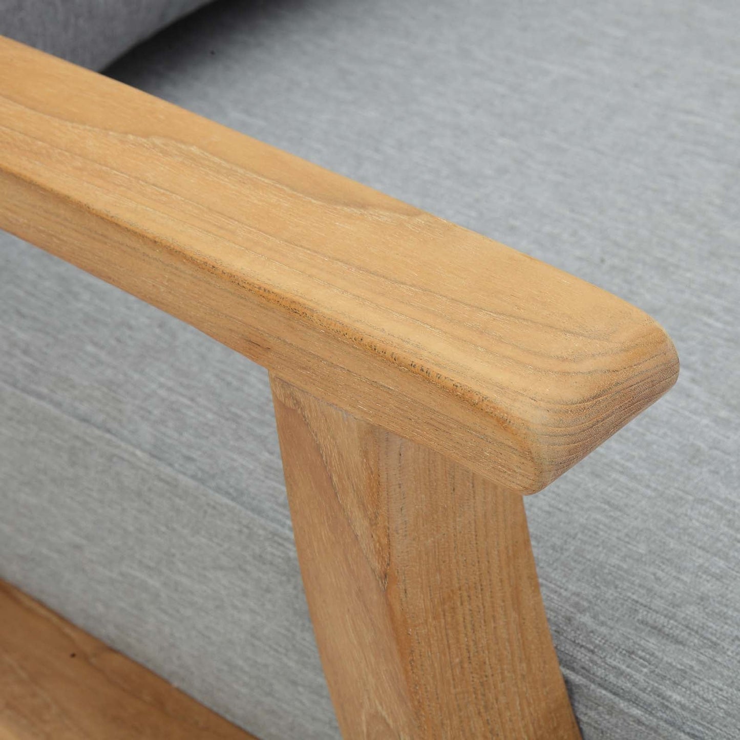 Marina Outdoor Patio Teak Armchair Natural Gray EEI-1143-NAT-GRY-SET