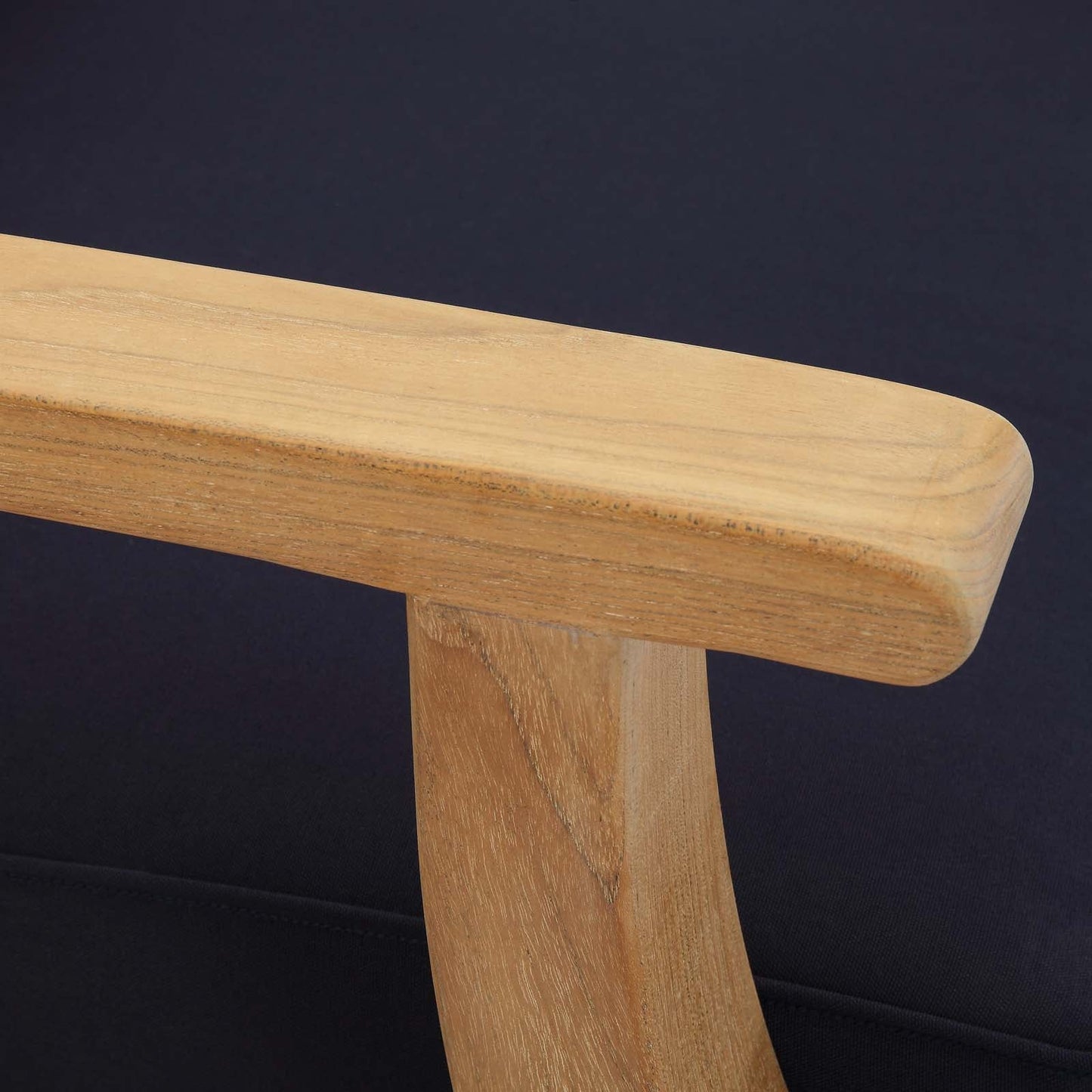 Marina Outdoor Patio Teak Armchair Natural Navy EEI-1143-NAT-NAV-SET