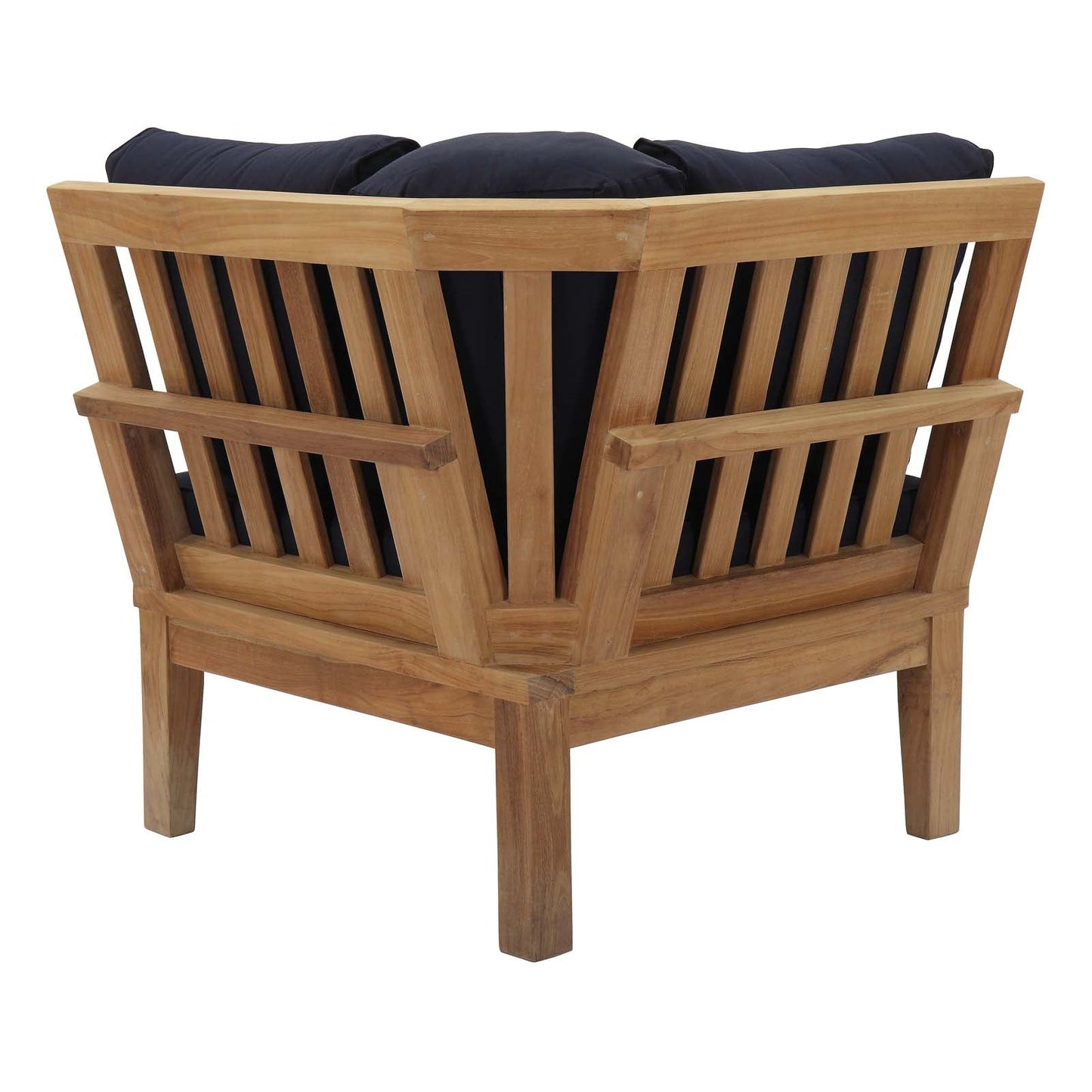 Marina Outdoor Patio Teak Corner Sofa by Modway EEI-1146-NAT-NAV-SET