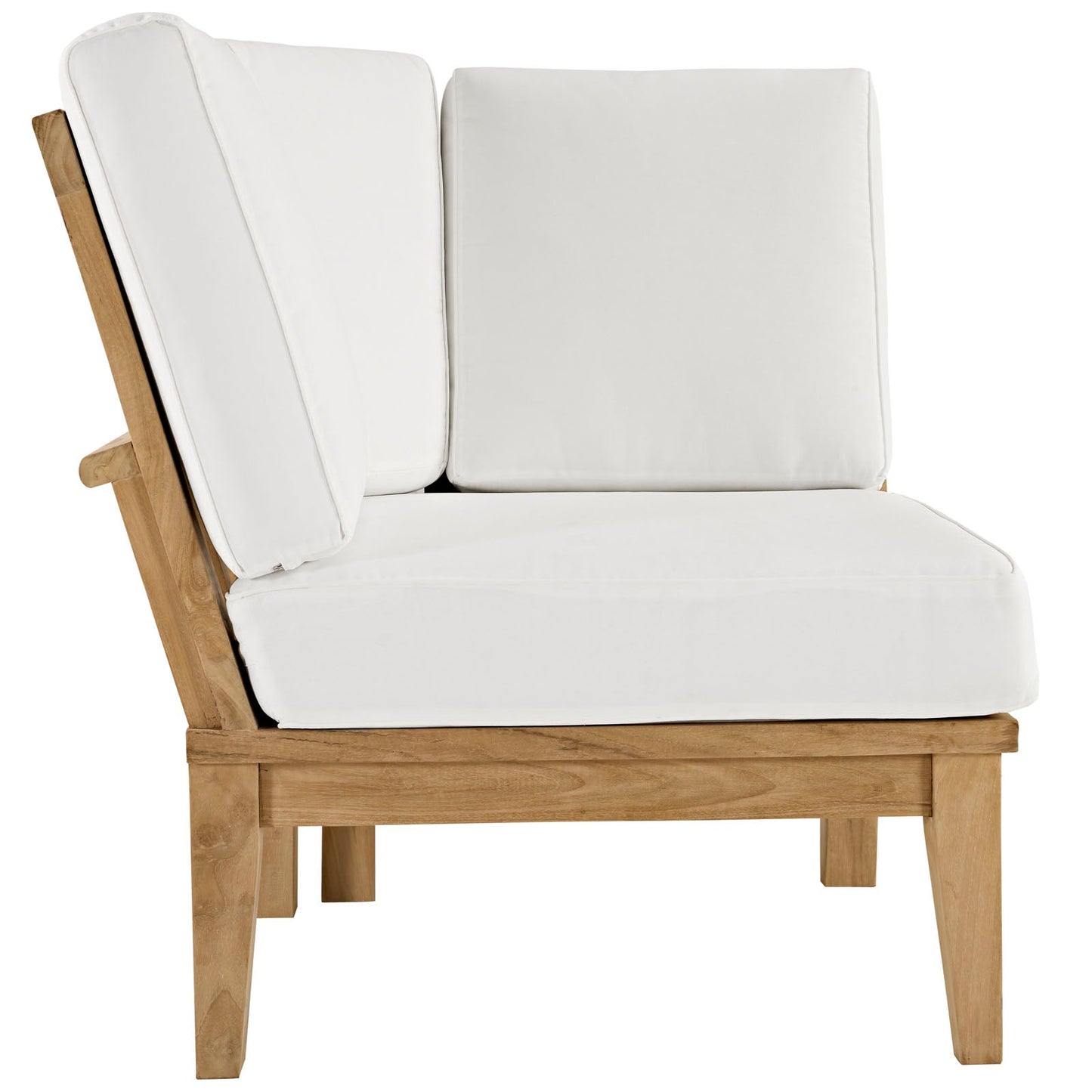 Marina Outdoor Patio Teak Corner Sofa by Modway EEI-1146-NAT-WHI-SET