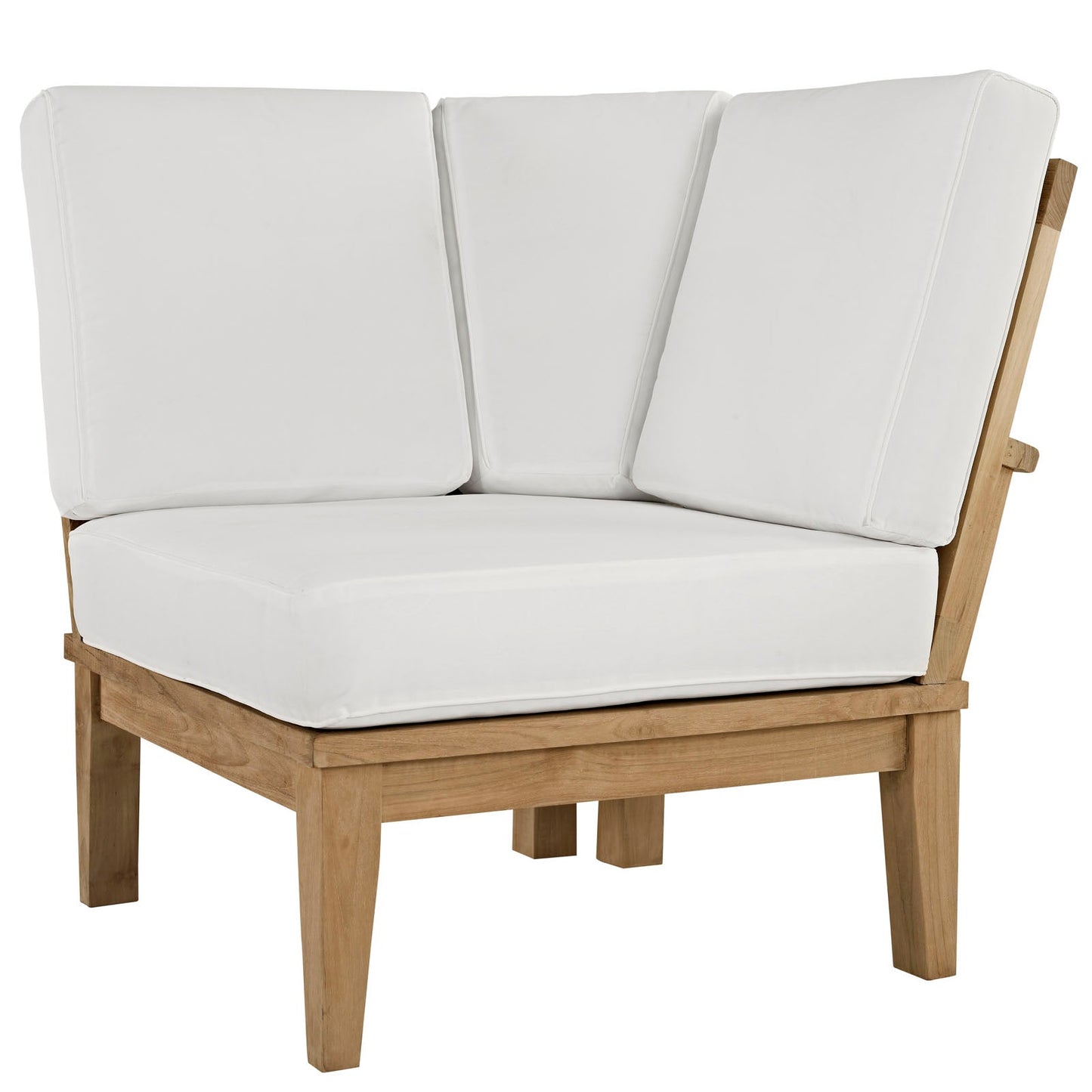 Marina Outdoor Patio Teak Corner Sofa by Modway EEI-1146-NAT-WHI-SET