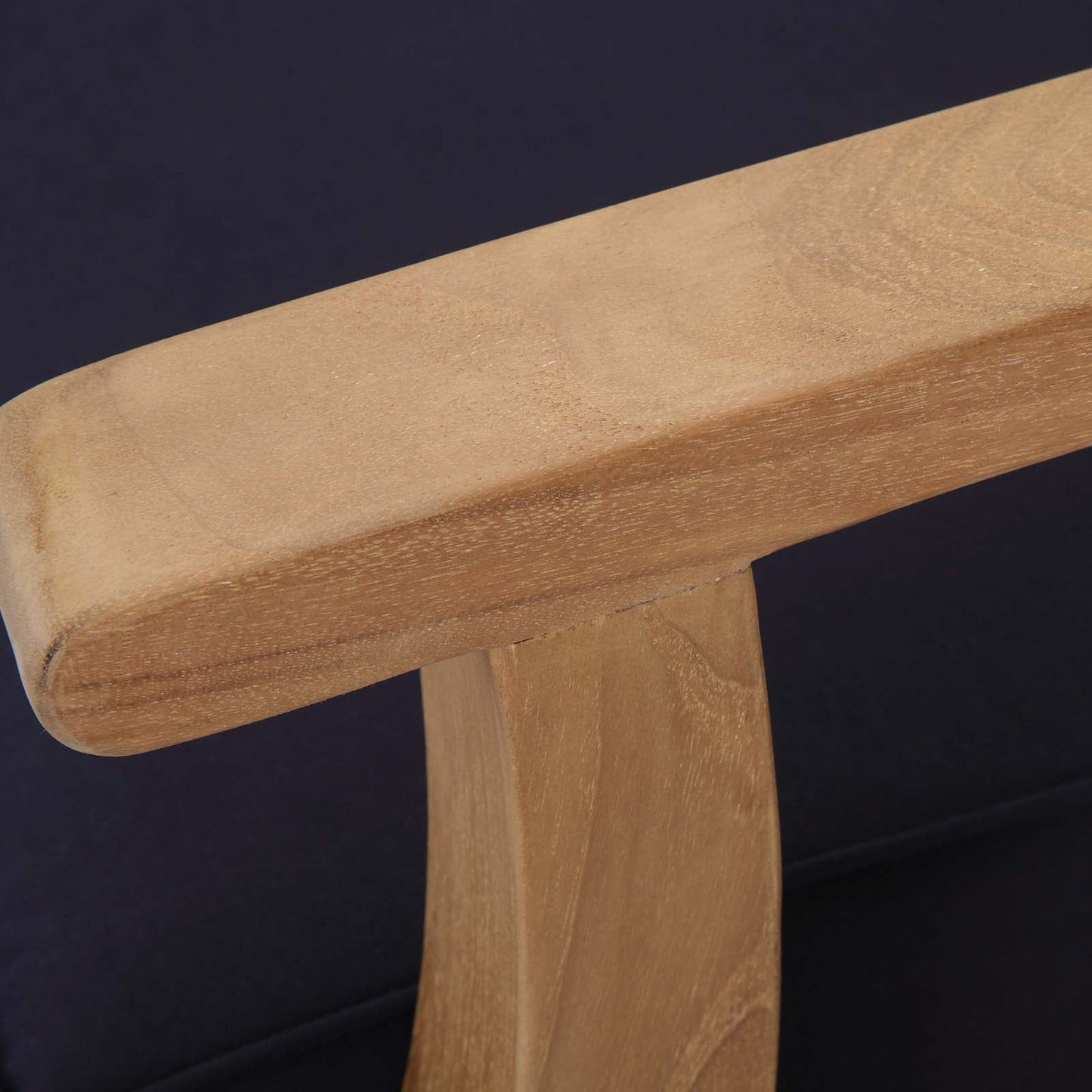 Marina Outdoor Patio Teak Right-Facing Sofa Natural Navy EEI-1149-NAT-NAV-SET