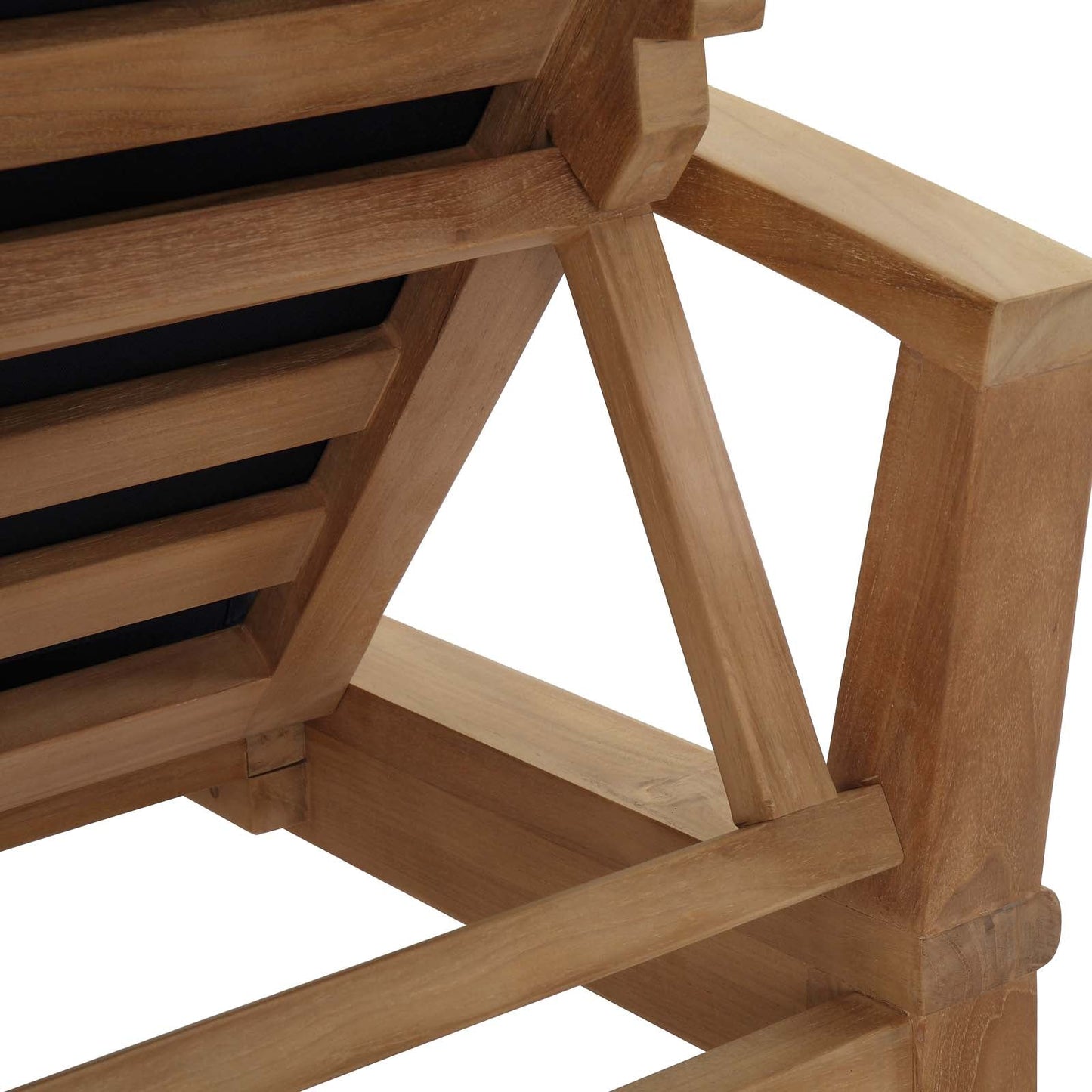 Marina Outdoor Patio Teak Single Chaise Natural Navy EEI-1151-NAT-NAV-SET