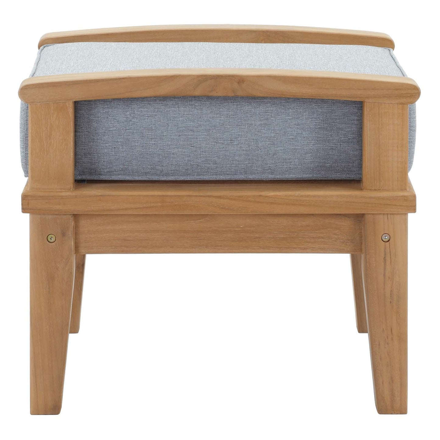 Marina Outdoor Patio Teak Ottoman by Modway EEI-1152-NAT-GRY-SET