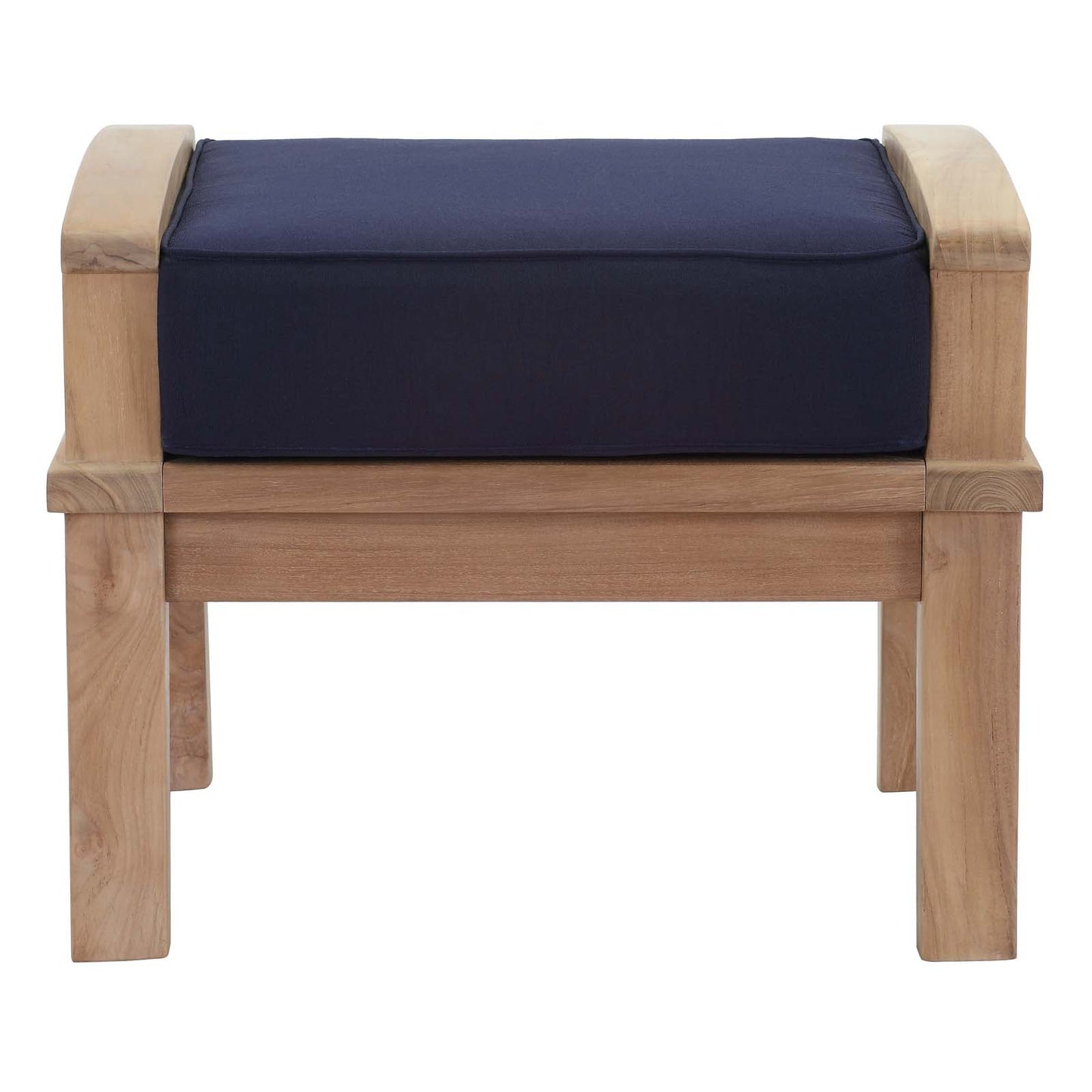 Marina Outdoor Patio Teak Ottoman by Modway EEI-1152-NAT-NAV-SET