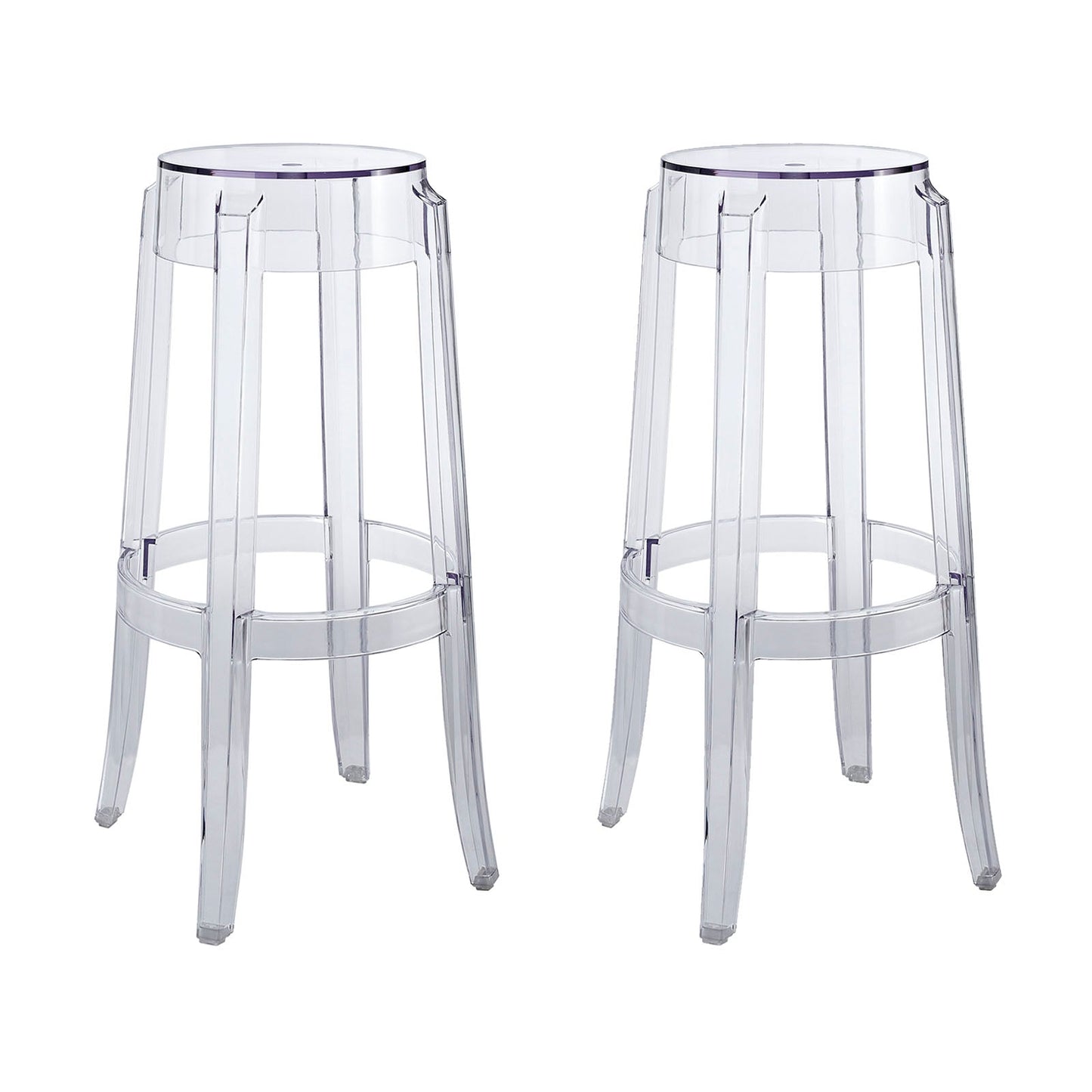 Casper Bar Stool Set of 2 Clear EEI-1264-CLR