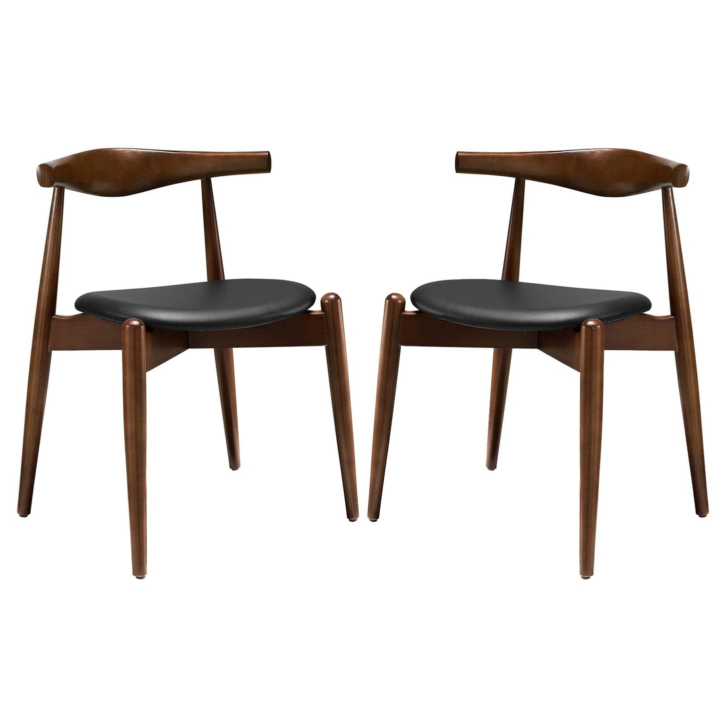 Stalwart Dining Side Chairs Set of 2 or 4 in Dark Walnut with Various Options