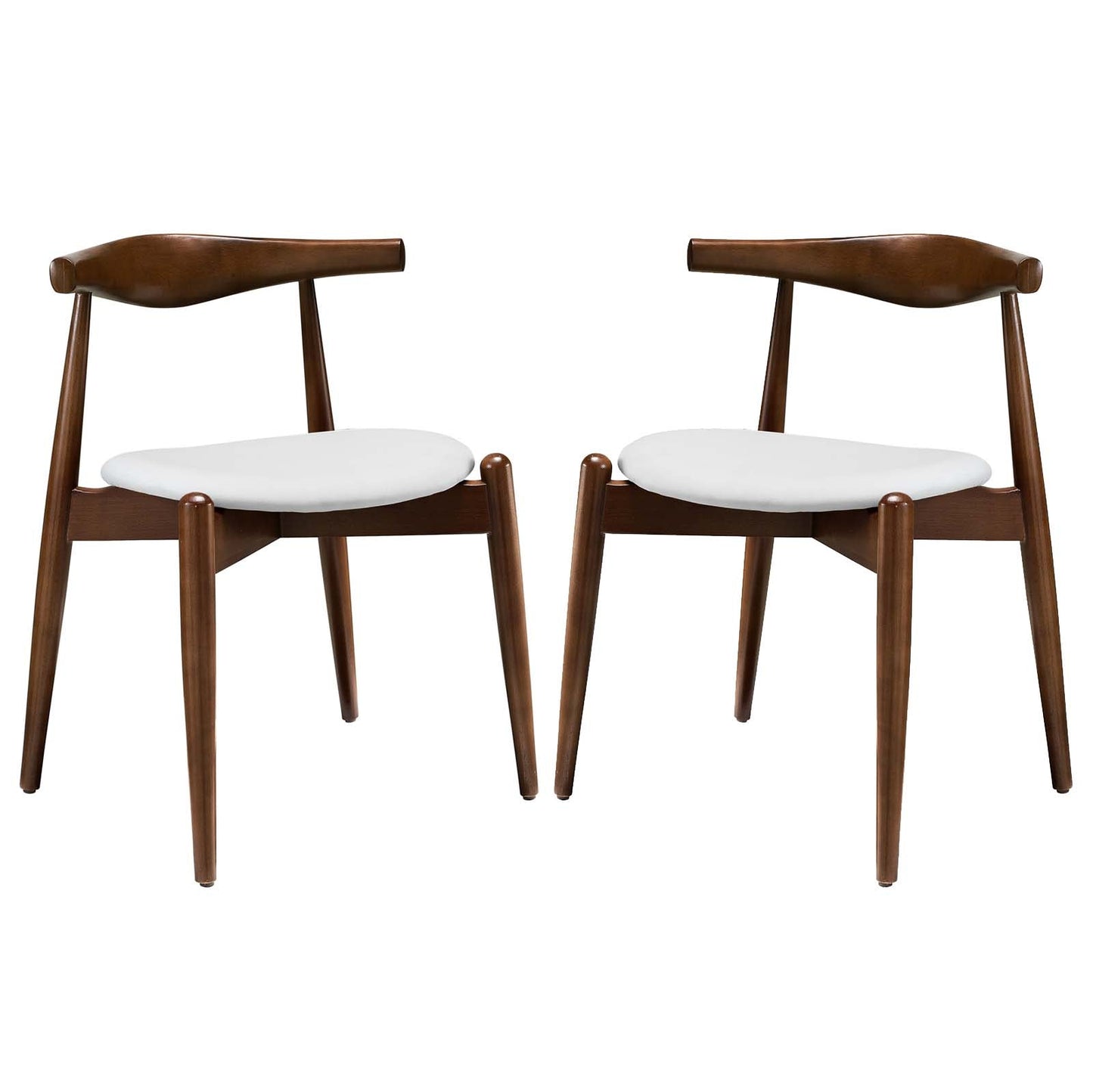 Stalwart Dining Side Chairs Set of 2 or 4 in Dark Walnut with Various Options