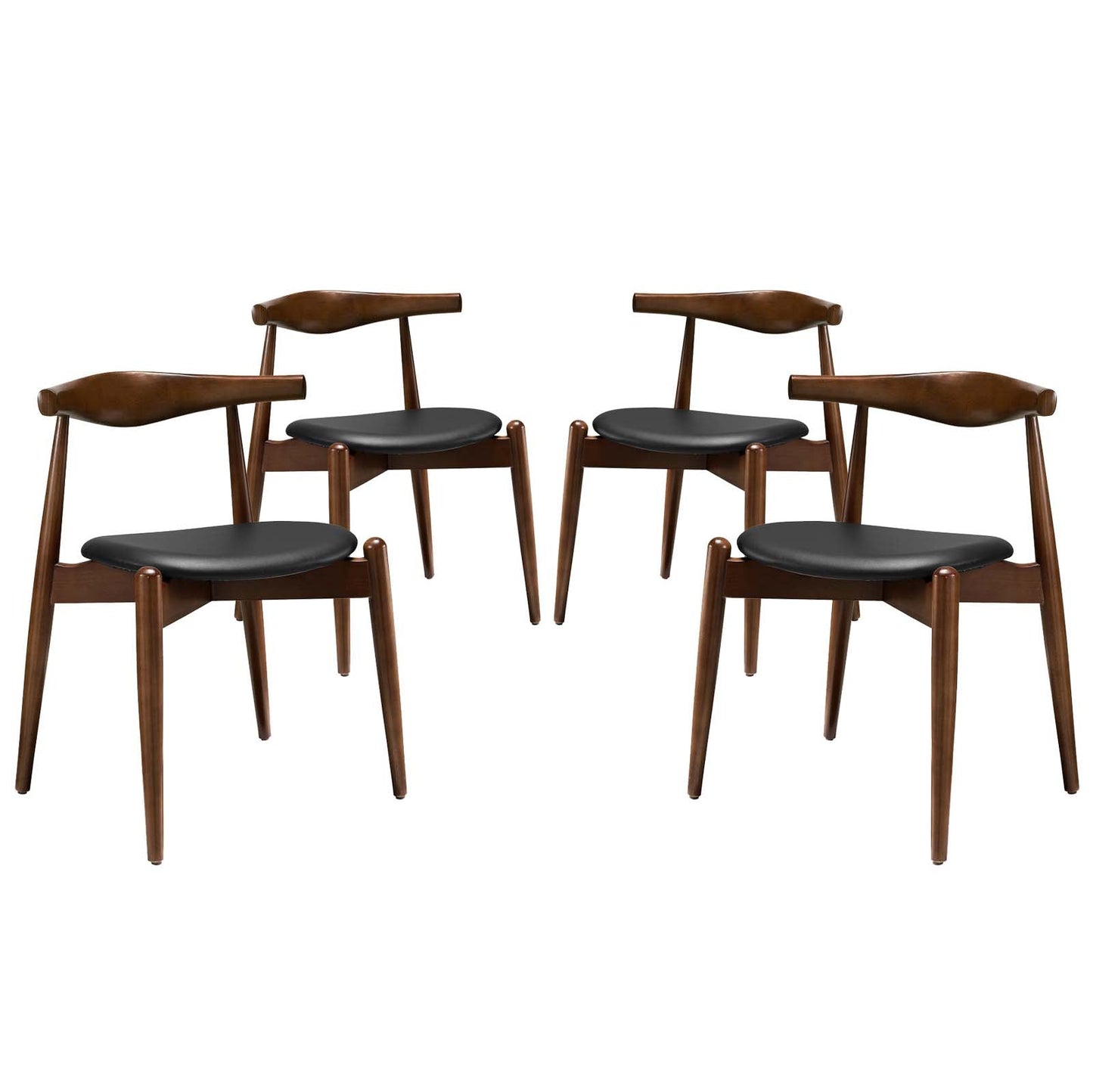 Stalwart Dining Side Chairs Set of 2 or 4 in Dark Walnut with Various Options