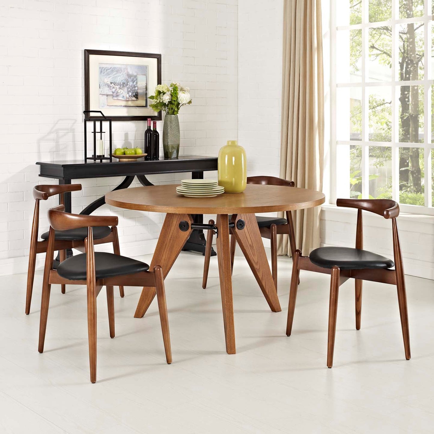 Stalwart Dining Side Chairs Set of 2 or 4 in Dark Walnut with Various Options