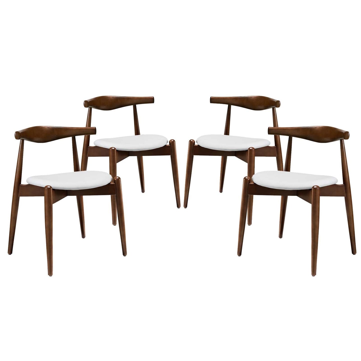 Stalwart Dining Side Chairs Set of 2 or 4 in Dark Walnut with Various Options