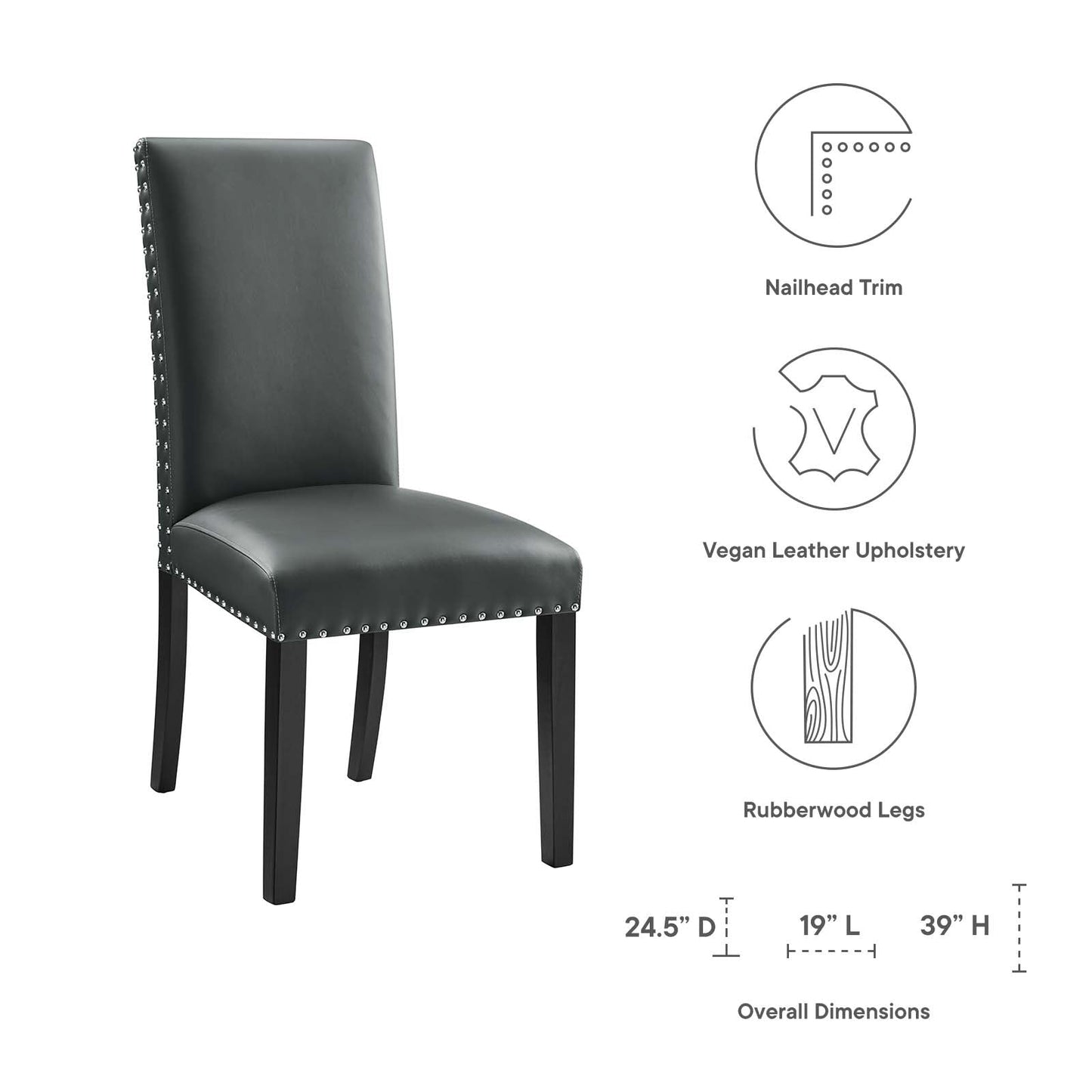Parcel Dining Faux Leather Side Chair EEI-1491