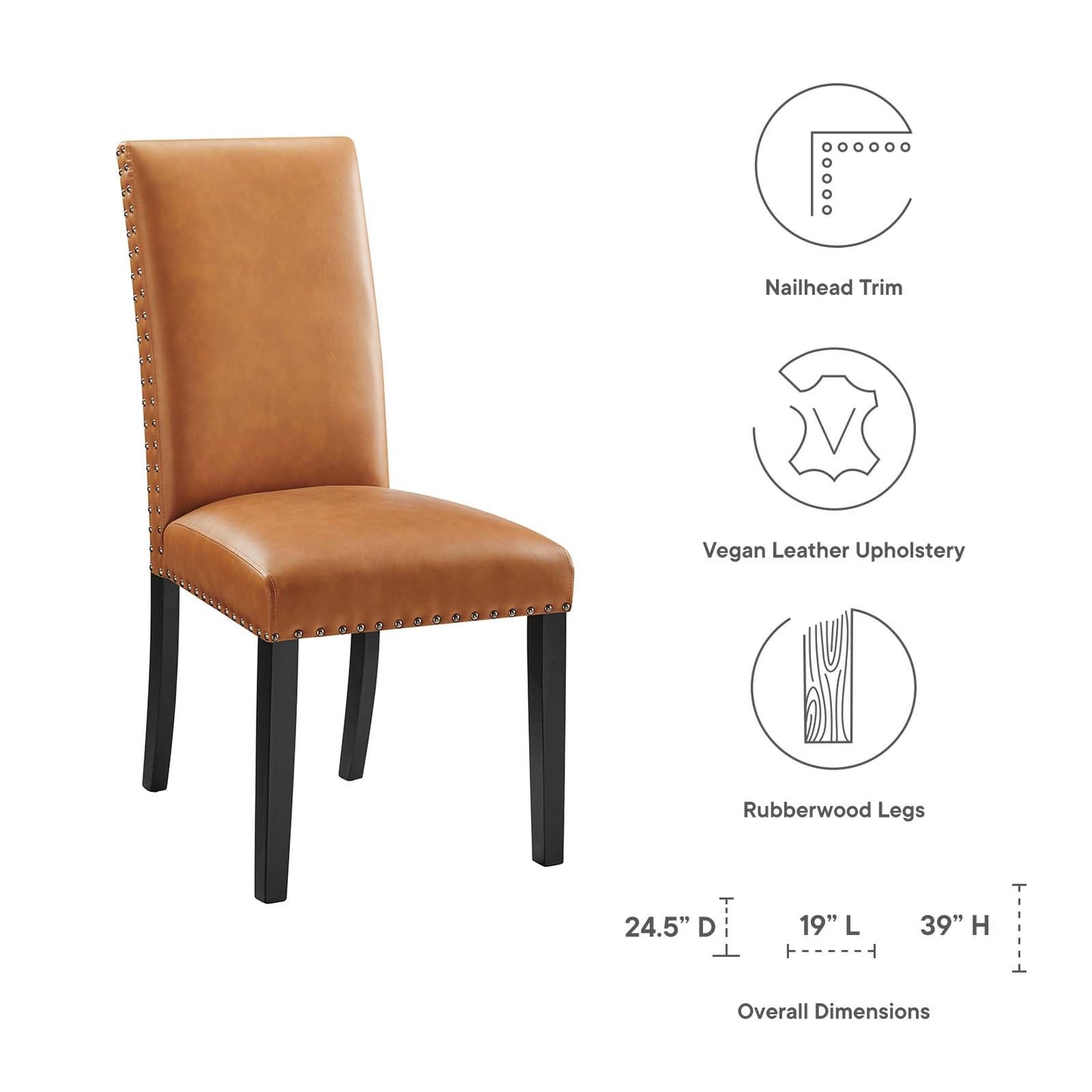 Parcel Dining Faux Leather Side Chair EEI-1491