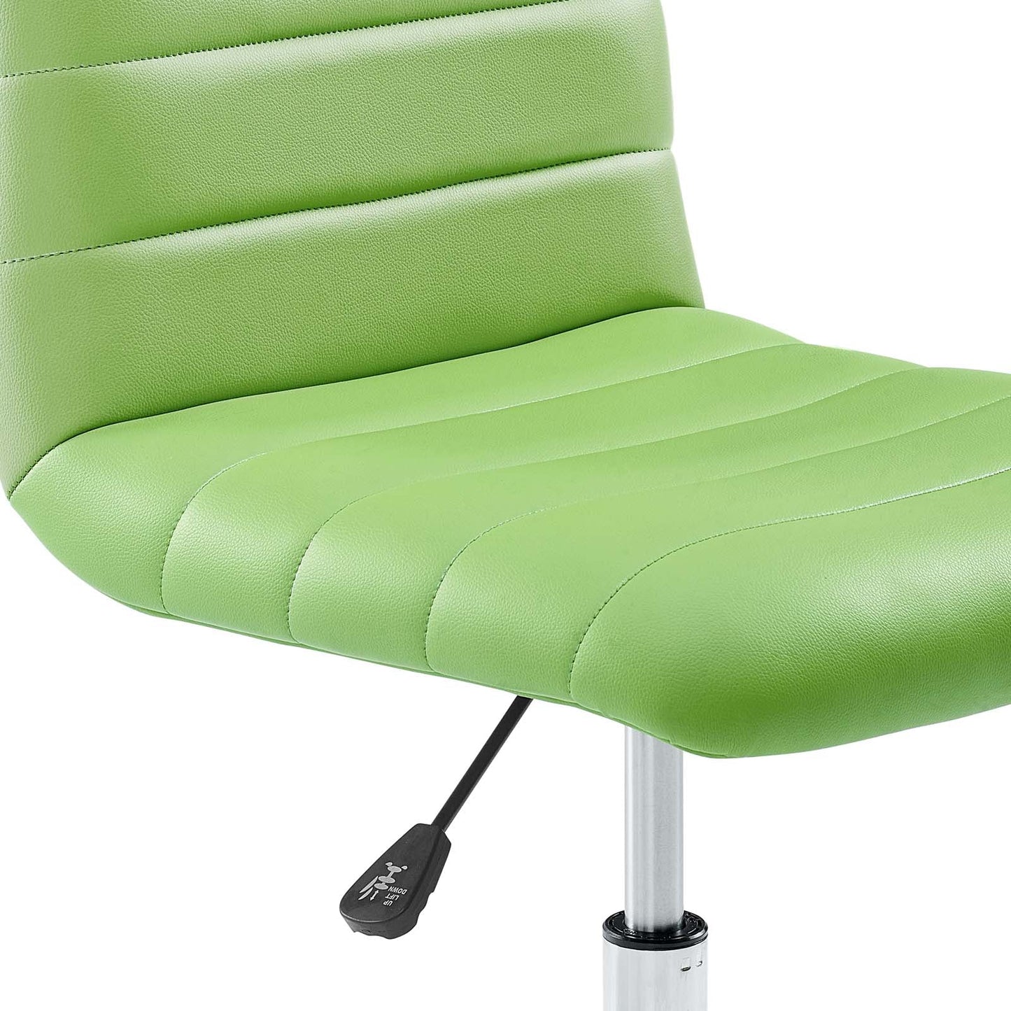 Ripple Armless Mid Back Vinyl Office Chair Bright Green EEI-1532-BGR