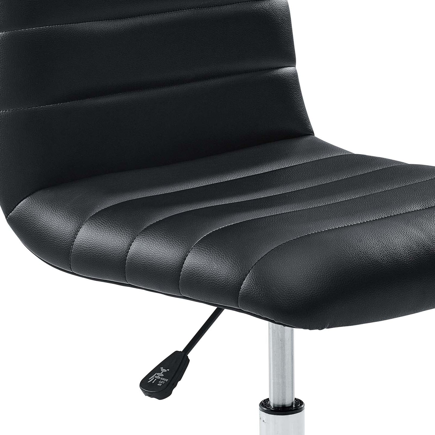 Ripple Armless Mid Back Vinyl and Vegan Leather Office Chair