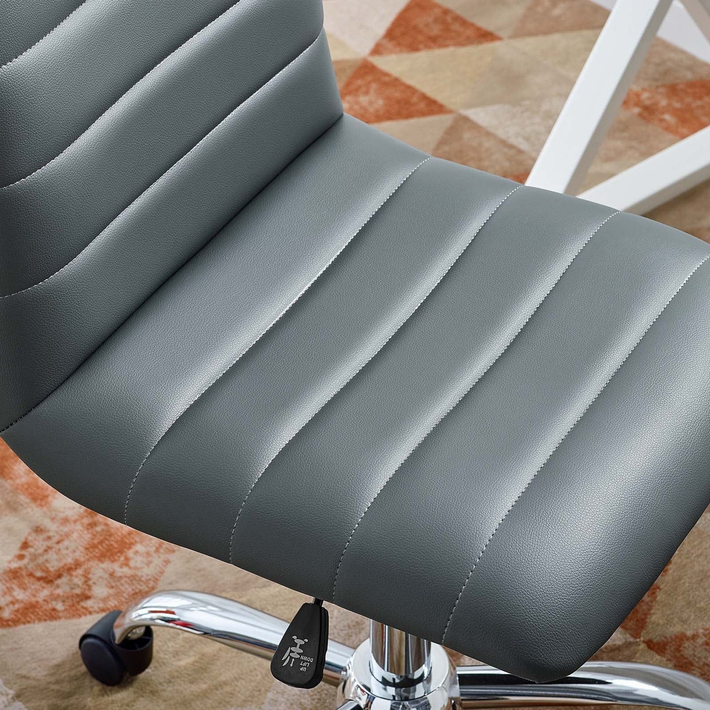 Ripple Armless Mid Back Vinyl and Vegan Leather Office Chair