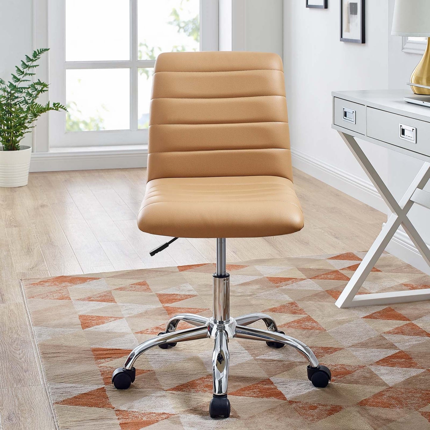 Ripple Armless Mid Back Vinyl and Vegan Leather Office Chair