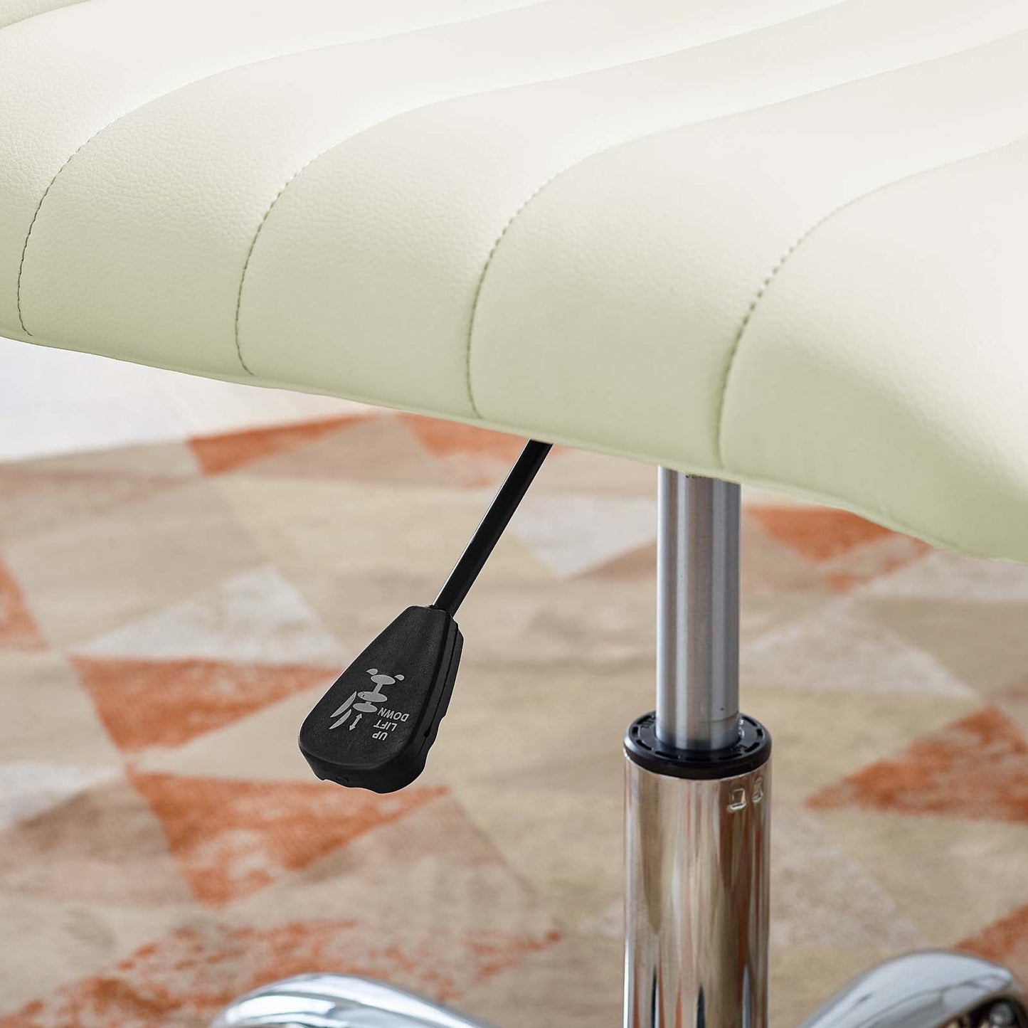 Ripple Armless Mid Back Vinyl and Vegan Leather Office Chair