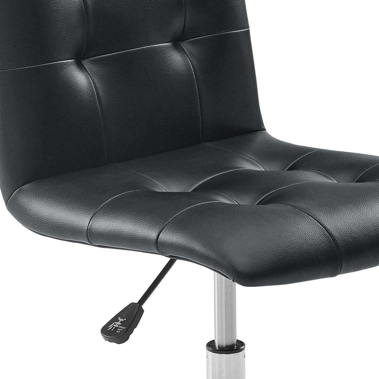 Prim Armless Vegan Leather Mid Back Office Chair