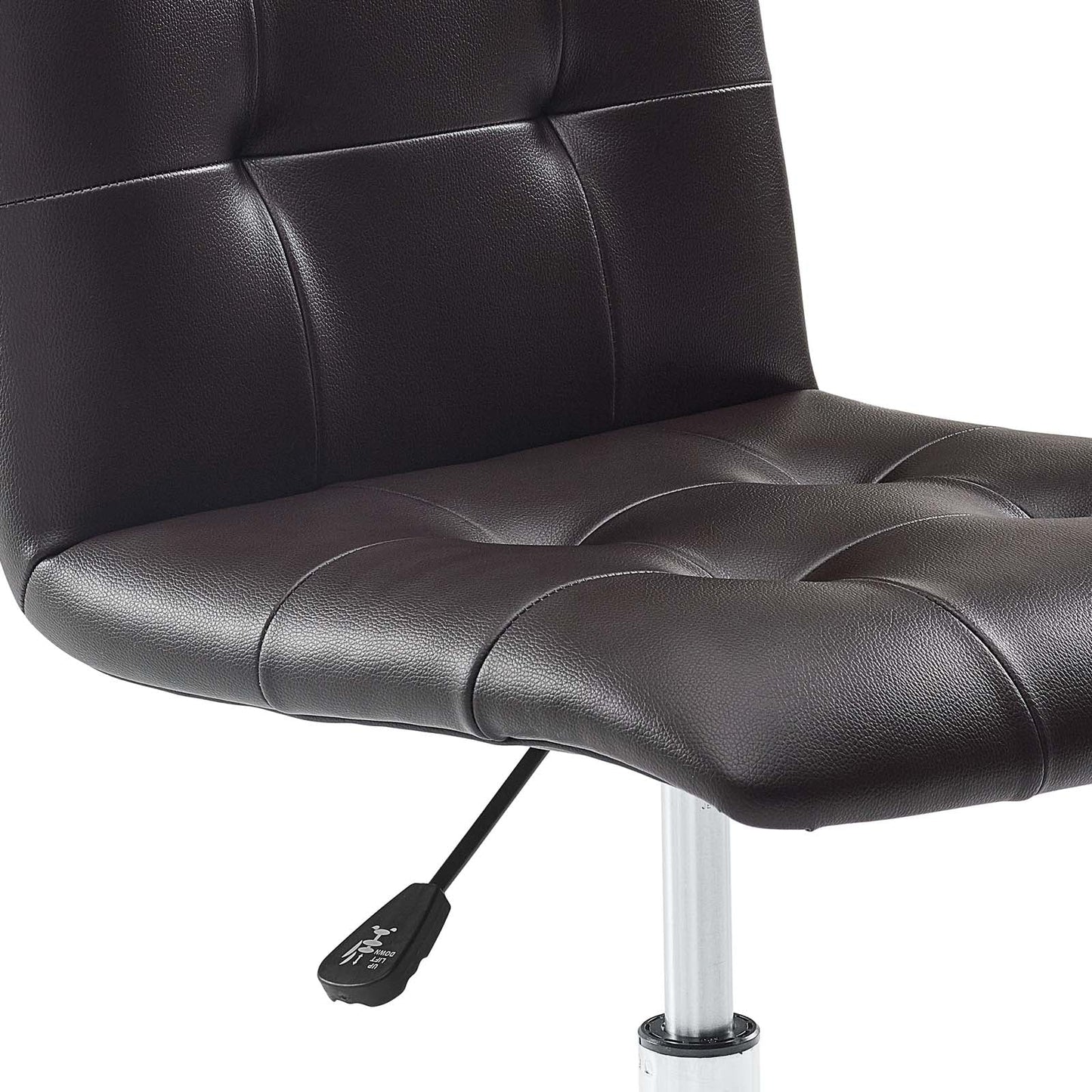 Prim Armless Vegan Leather Mid Back Office Chair