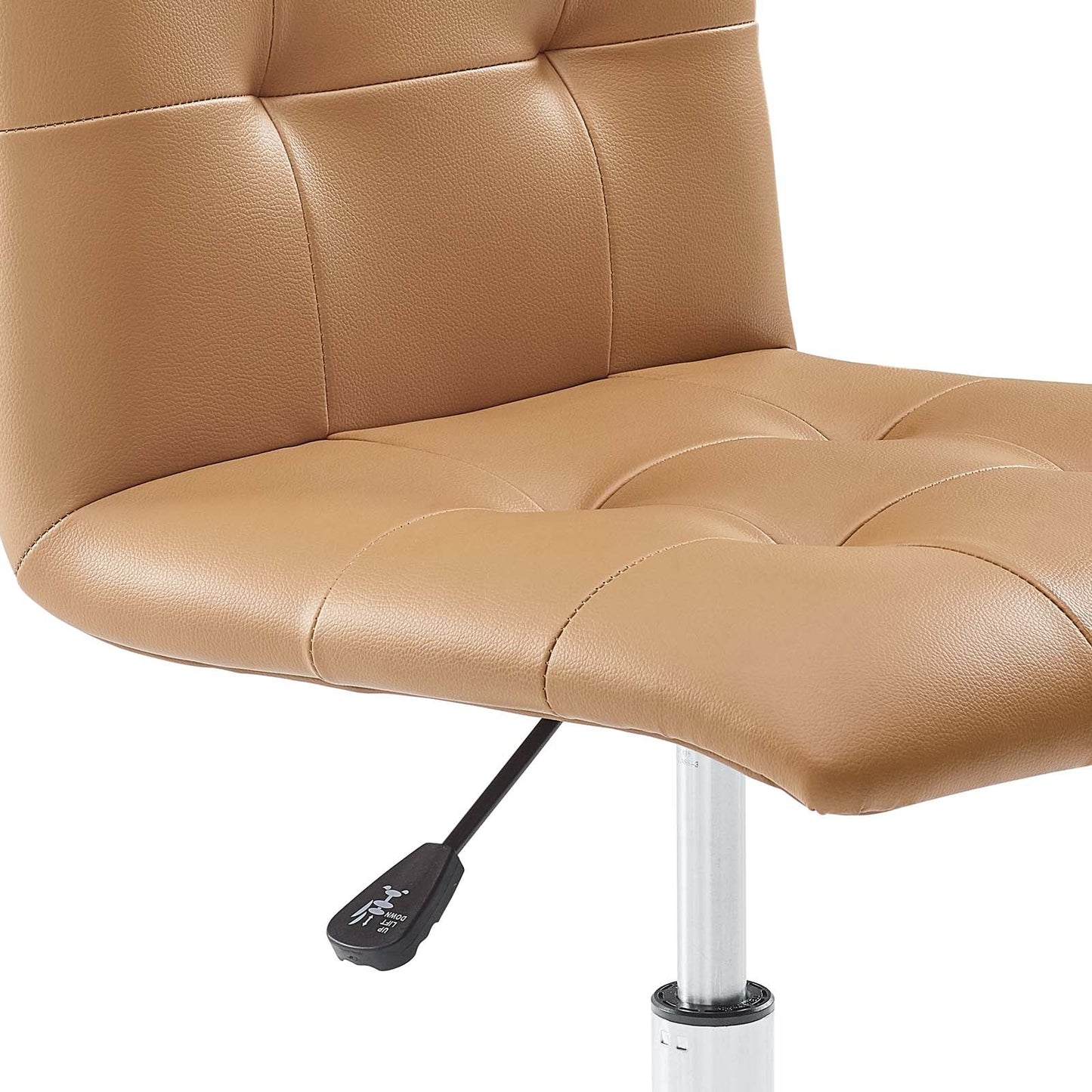 Prim Armless Vegan Leather Mid Back Office Chair