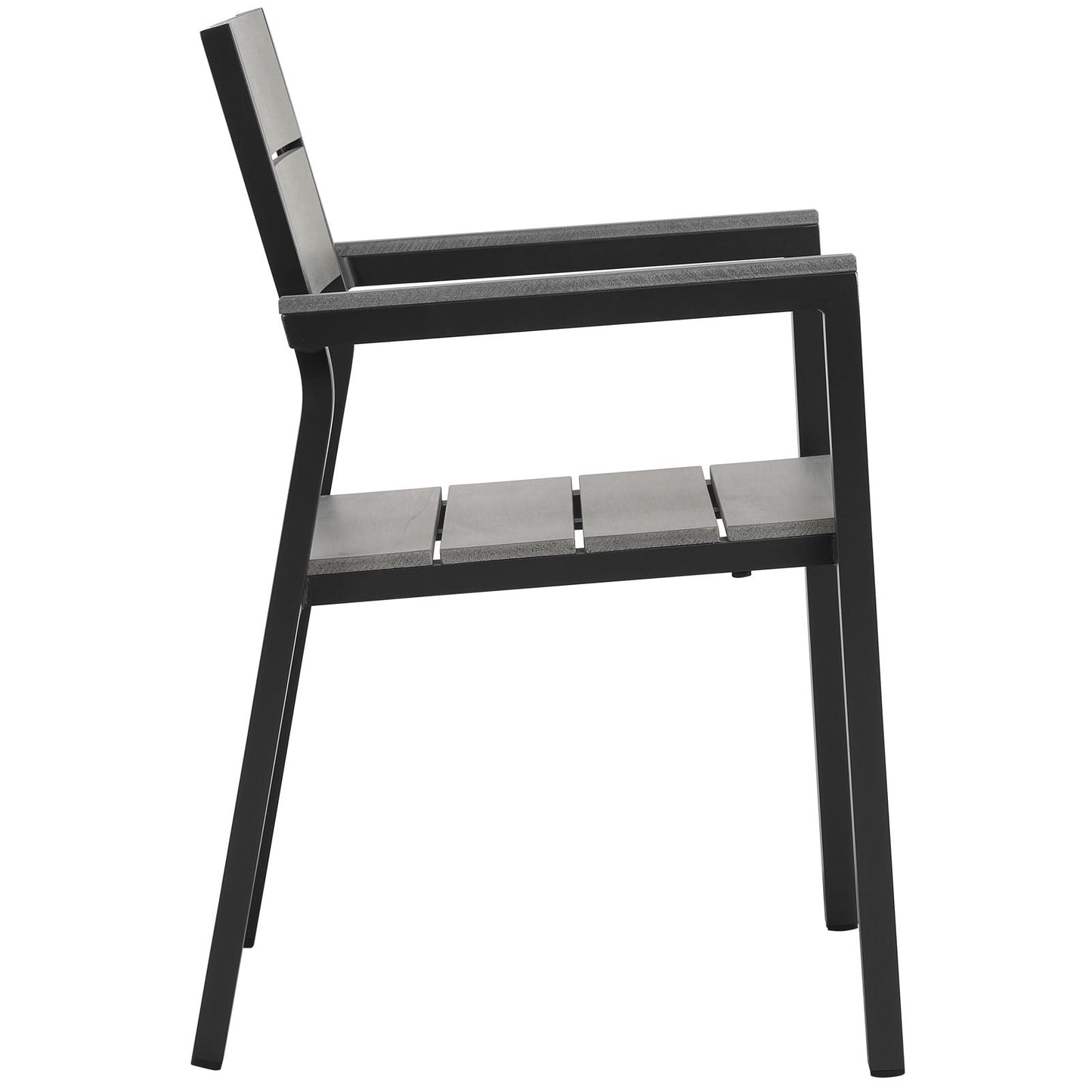 Maine Dining Armchair Outdoor Patio Set of 2 Brown Gray EEI-1739-BRN-GRY-SET