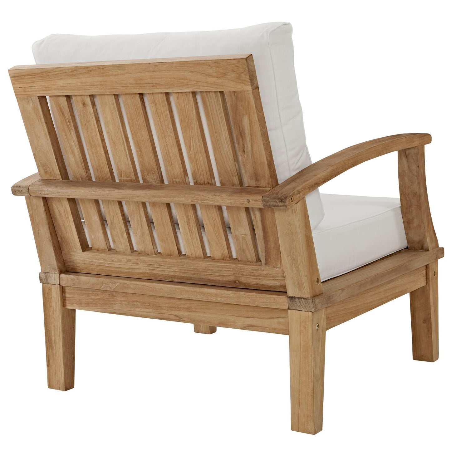 Marina 2 Piece Outdoor Patio Teak Set Natural White EEI-1819-NAT-WHI-SET