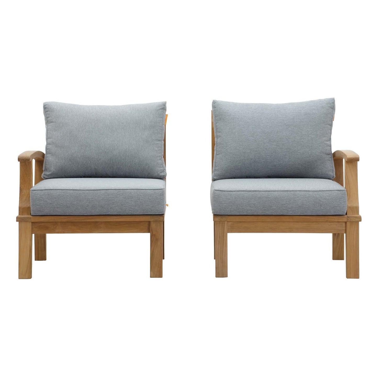 Marina 2 Piece Outdoor Patio Teak Set Natural Gray EEI-1822-NAT-GRY-SET