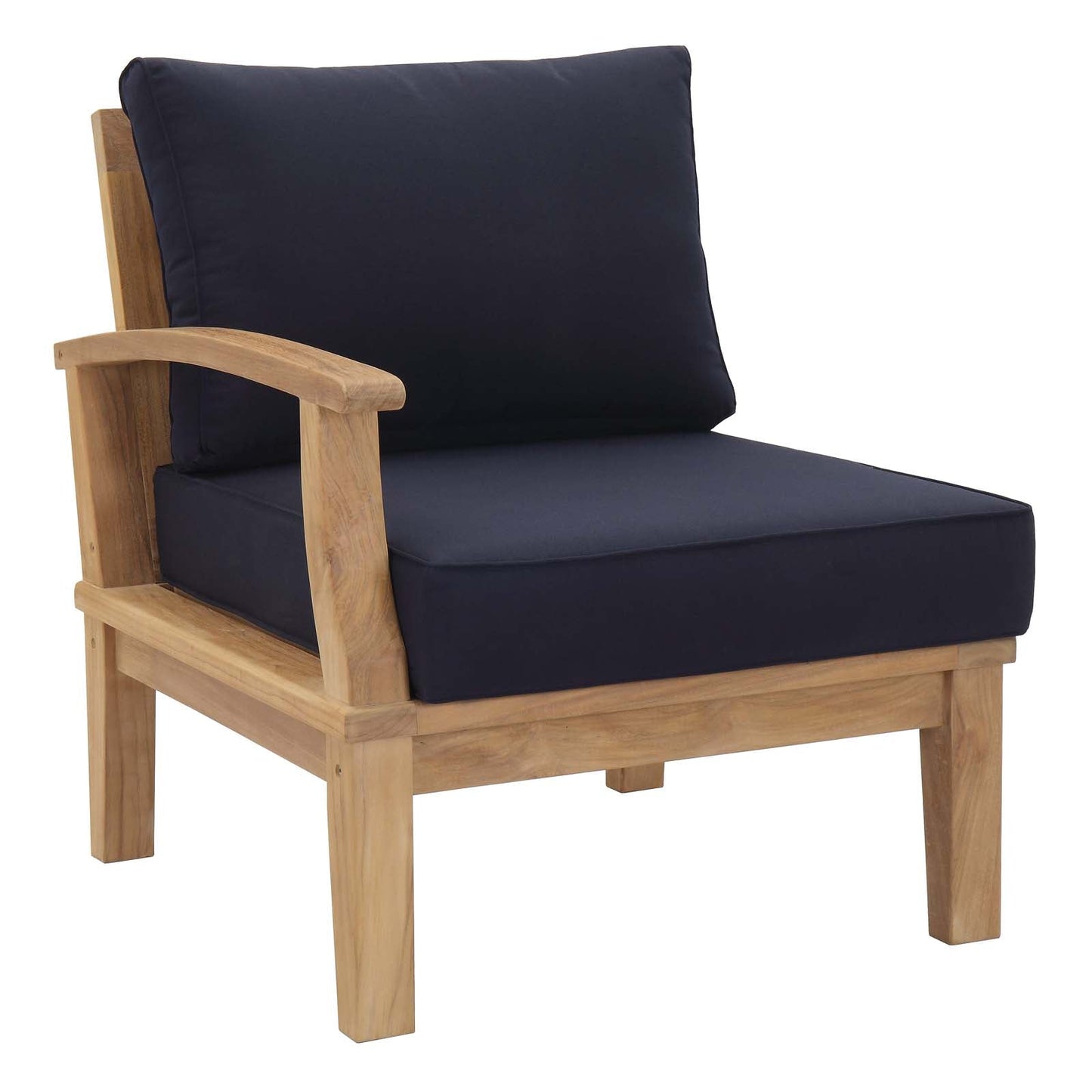 Marina 2 Piece Outdoor Patio Teak Set Natural Navy EEI-1822-NAT-NAV-SET