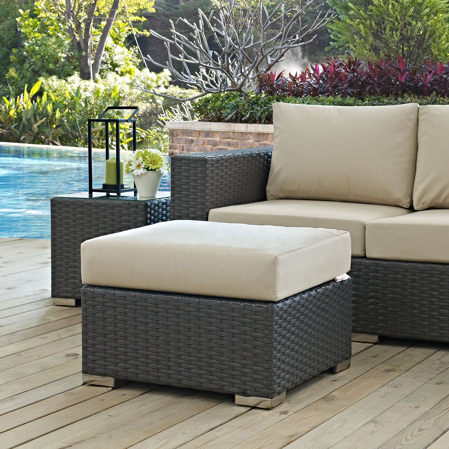 Sojourn Outdoor Patio Sunbrella® Ottoman Canvas