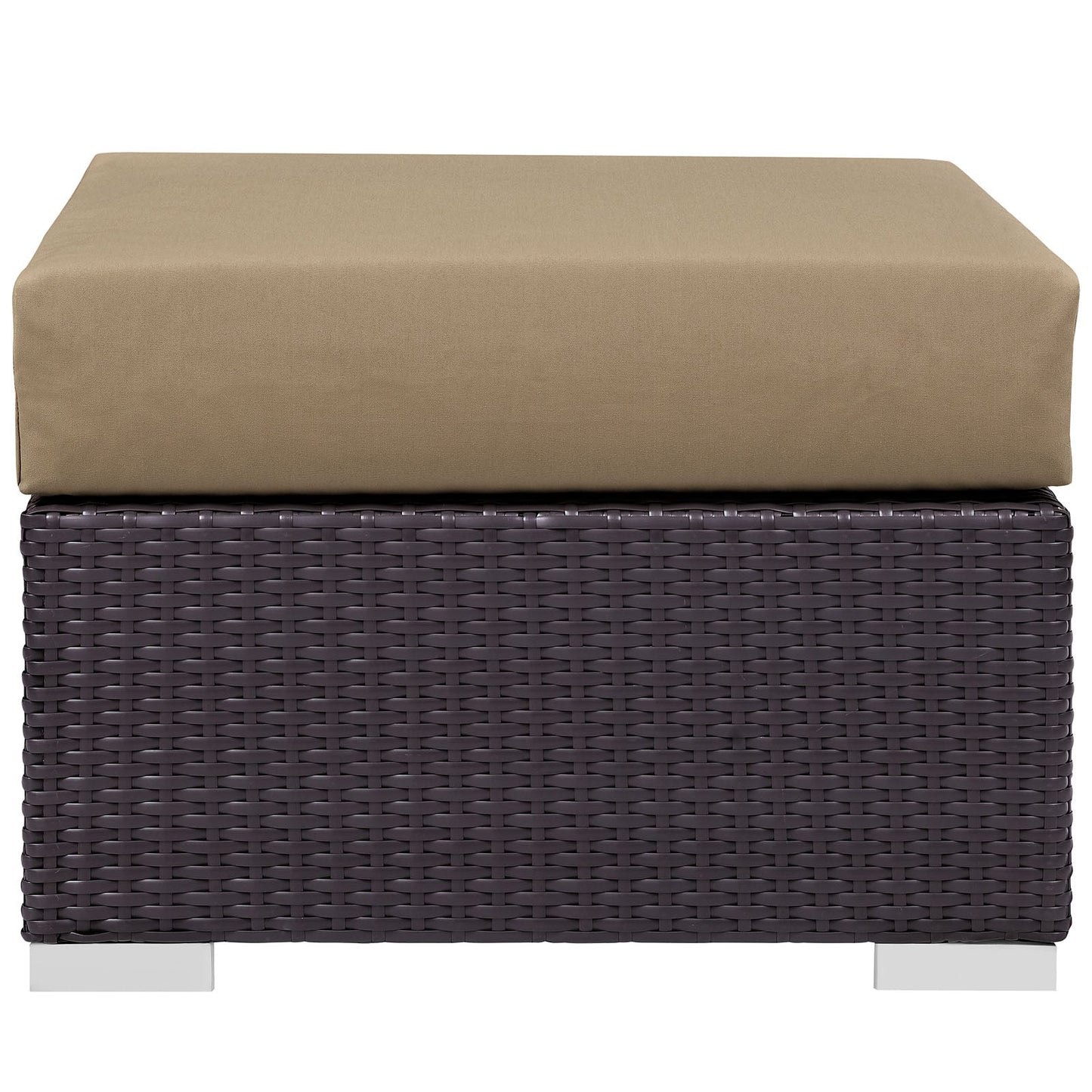 Convene Outdoor Patio Fabric Square Ottoman Espresso Mocha EEI-1911-EXP-MOC
