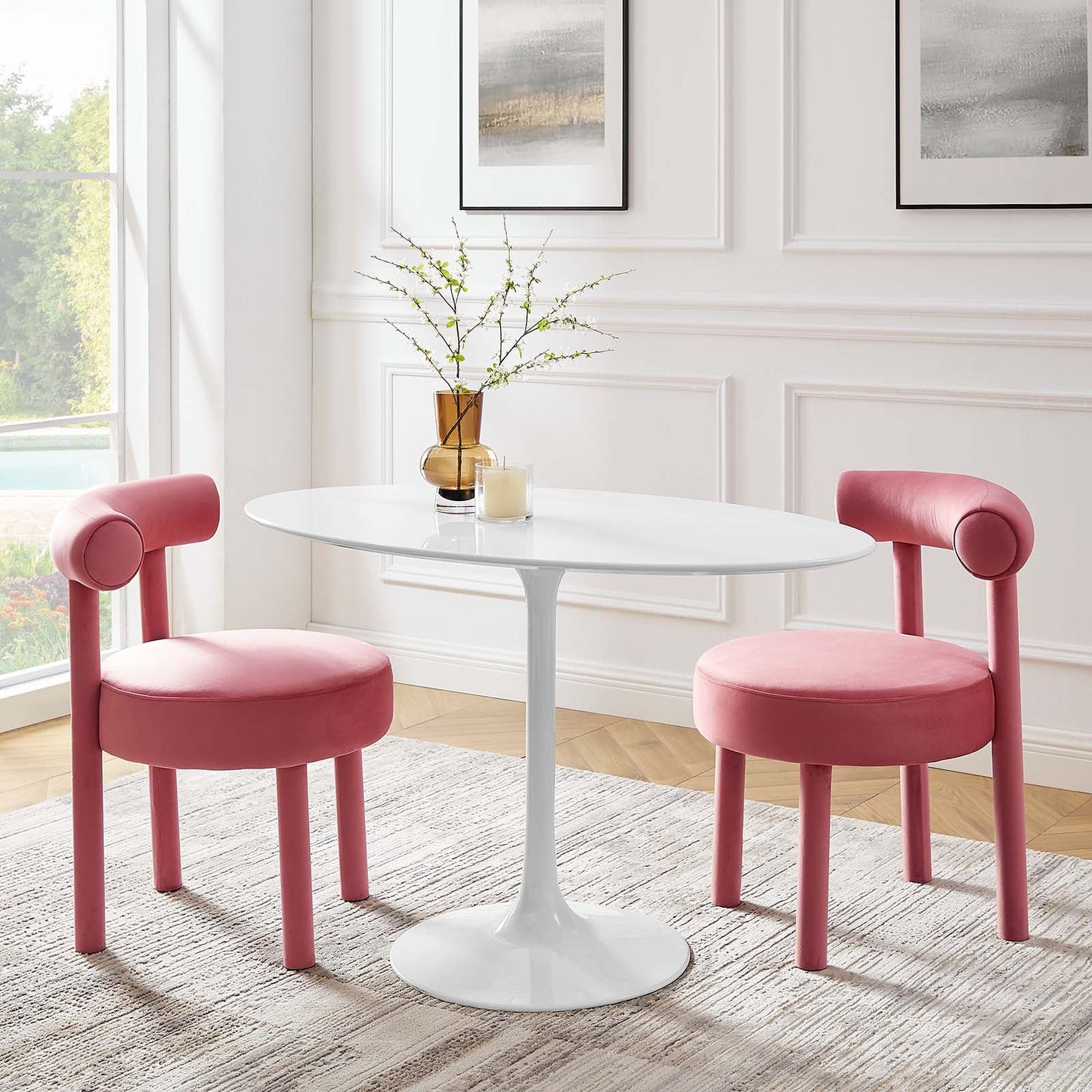 Lippa 48" Dining Table - Artificial Marble, Solid Wood & Metal Options by Modway