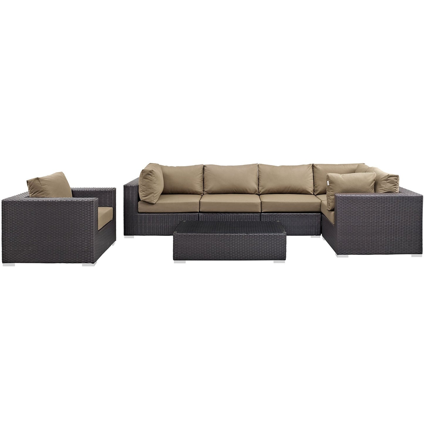 Convene 7 Piece Outdoor Patio Sectional Set Espresso