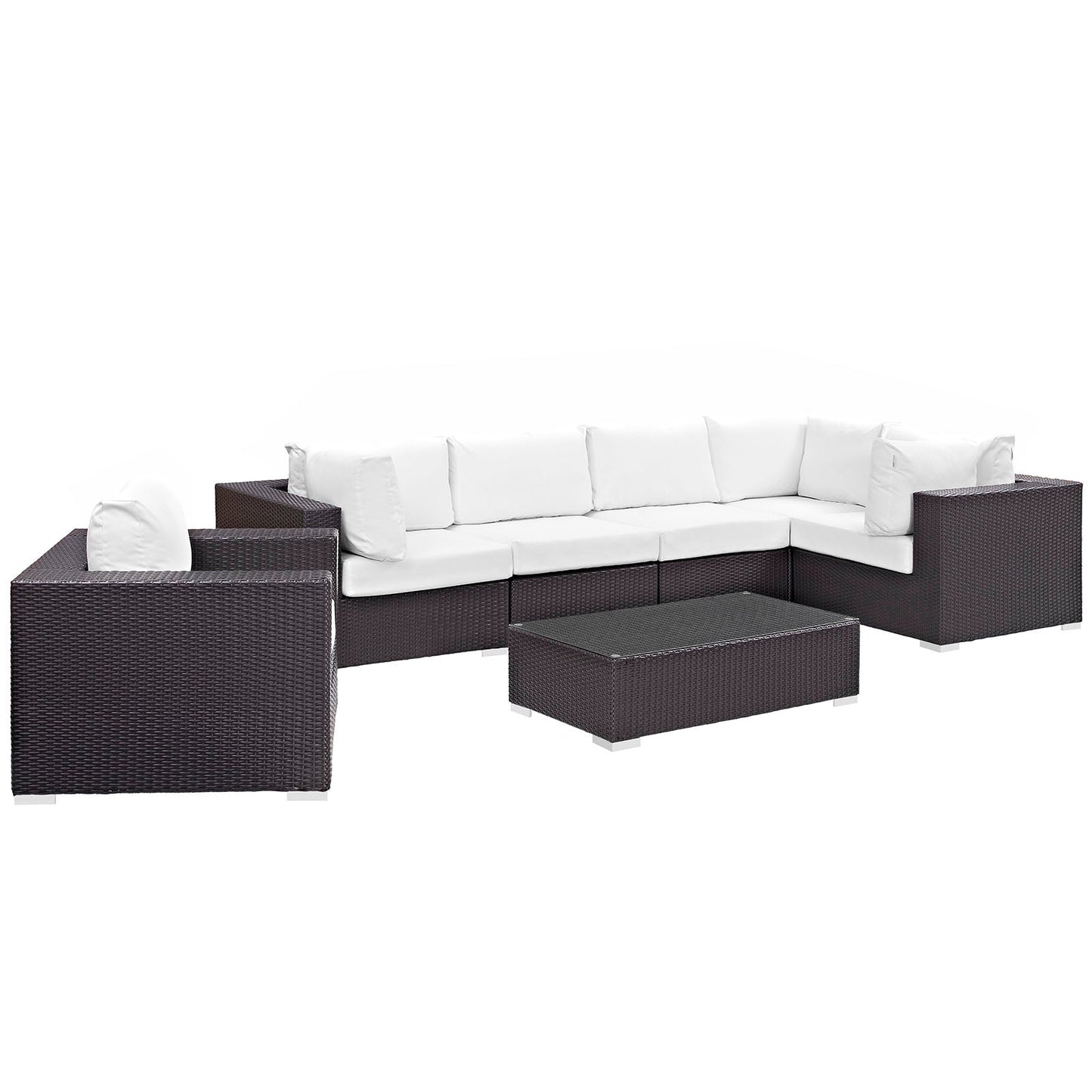 Convene 7 Piece Outdoor Patio Sectional Set Espresso