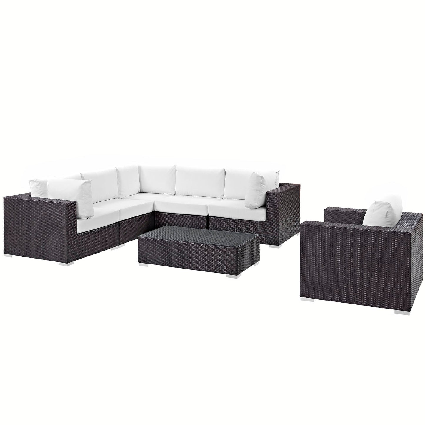 Convene 7 Piece Outdoor Patio Sectional Set Espresso