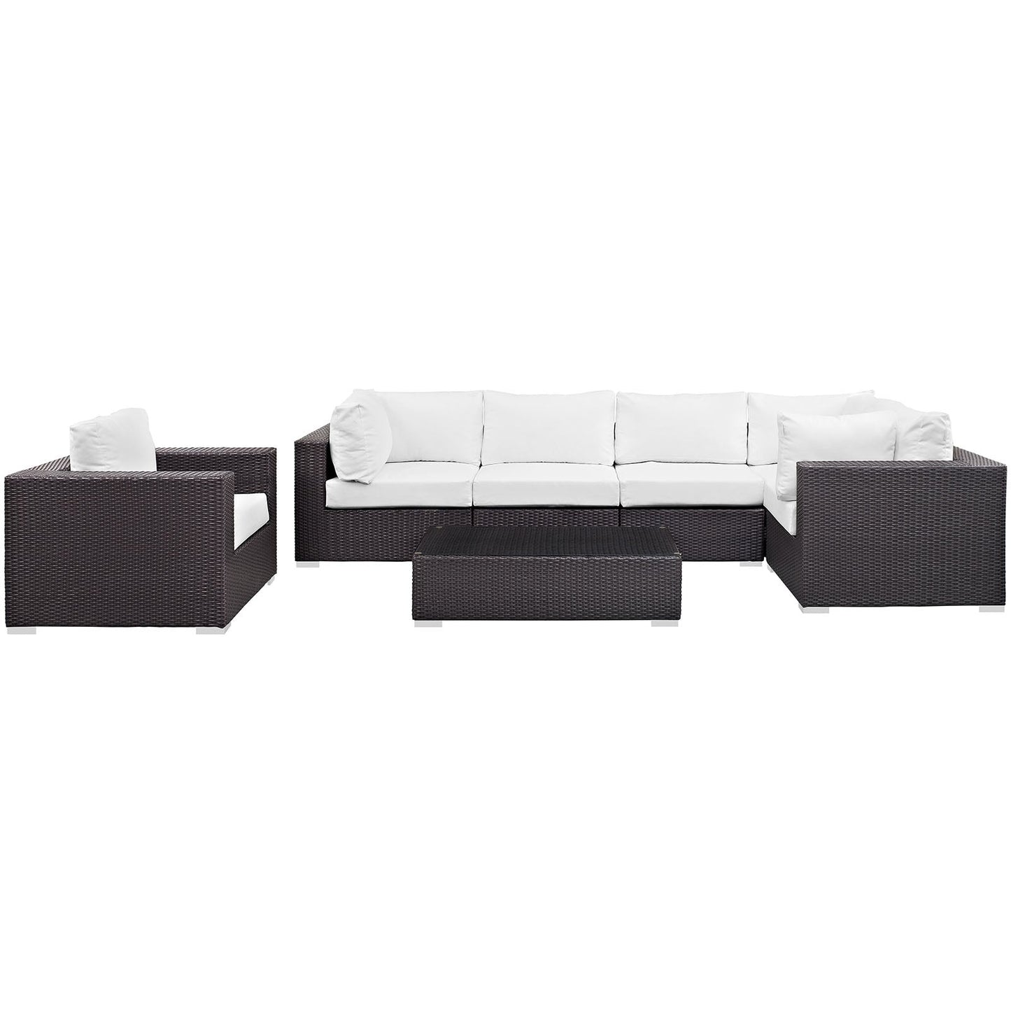 Convene 7 Piece Outdoor Patio Sectional Set Espresso