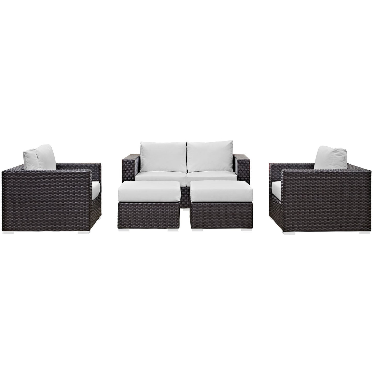 Convene 5 Piece Outdoor Patio Sofa Set Espresso