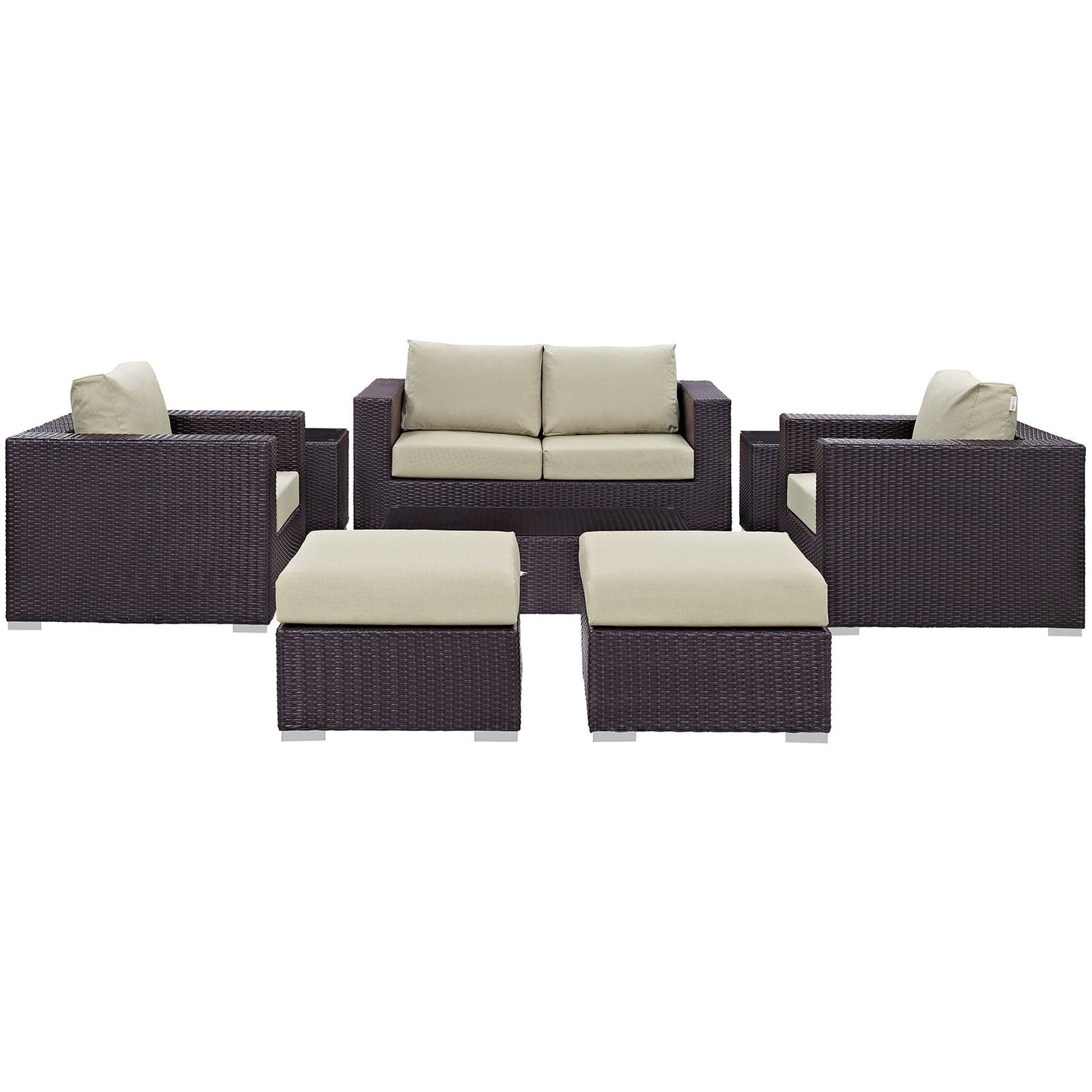 Convene 8 Piece Outdoor Patio Sofa Set Espresso